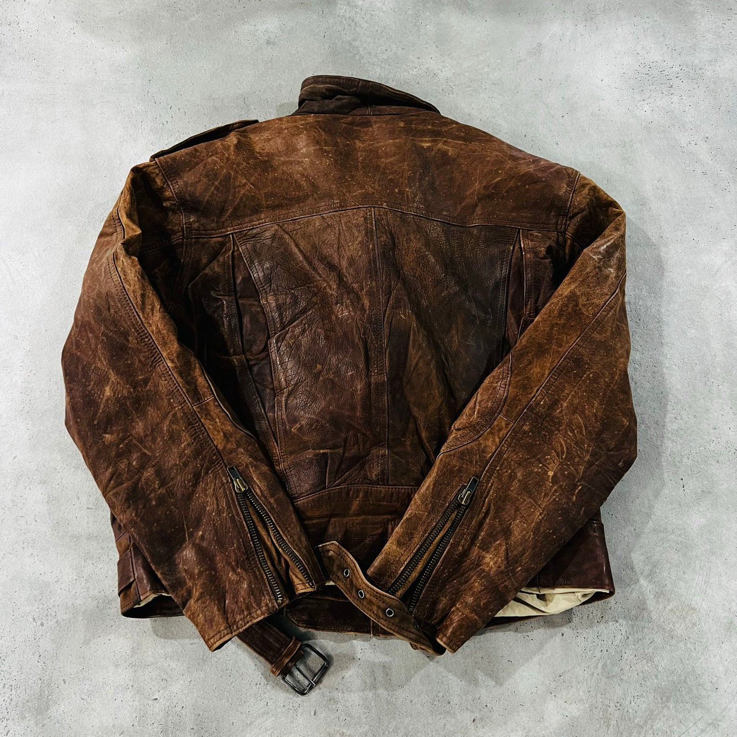 Vintage 70s-90s France Chevignon Retro Double Rider Leather Jackets