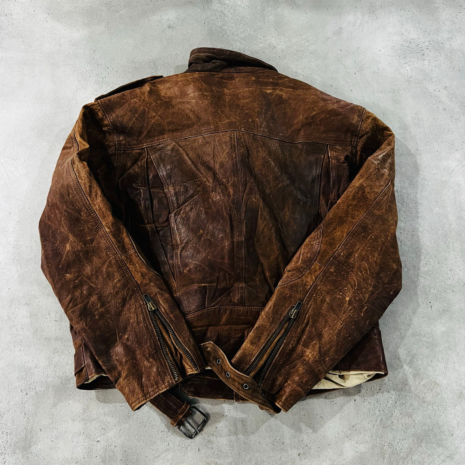 Vintage 70s-90s France Chevignon Retro Double Rider Leather Jackets