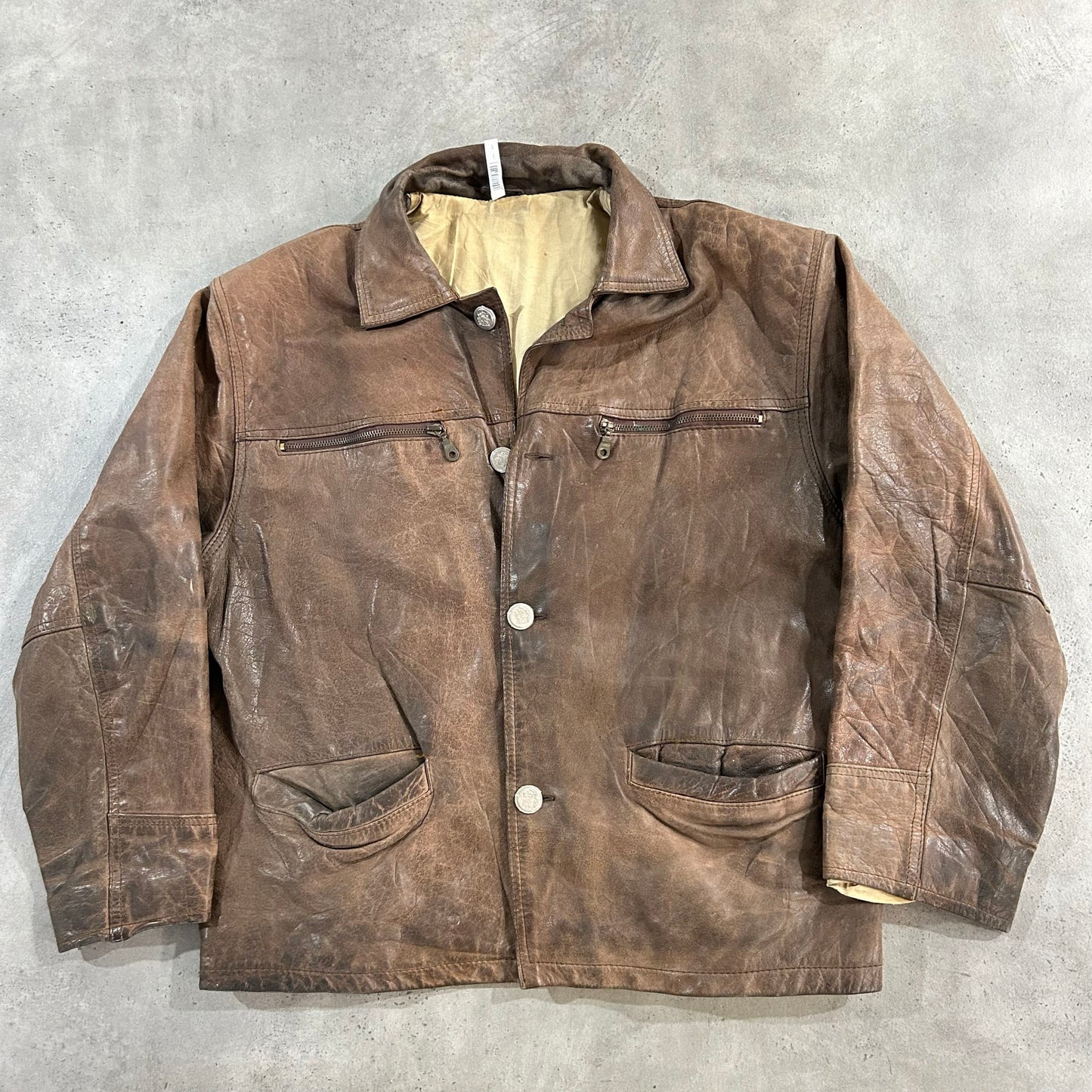 Vintage France Workwear Leather Jackets
