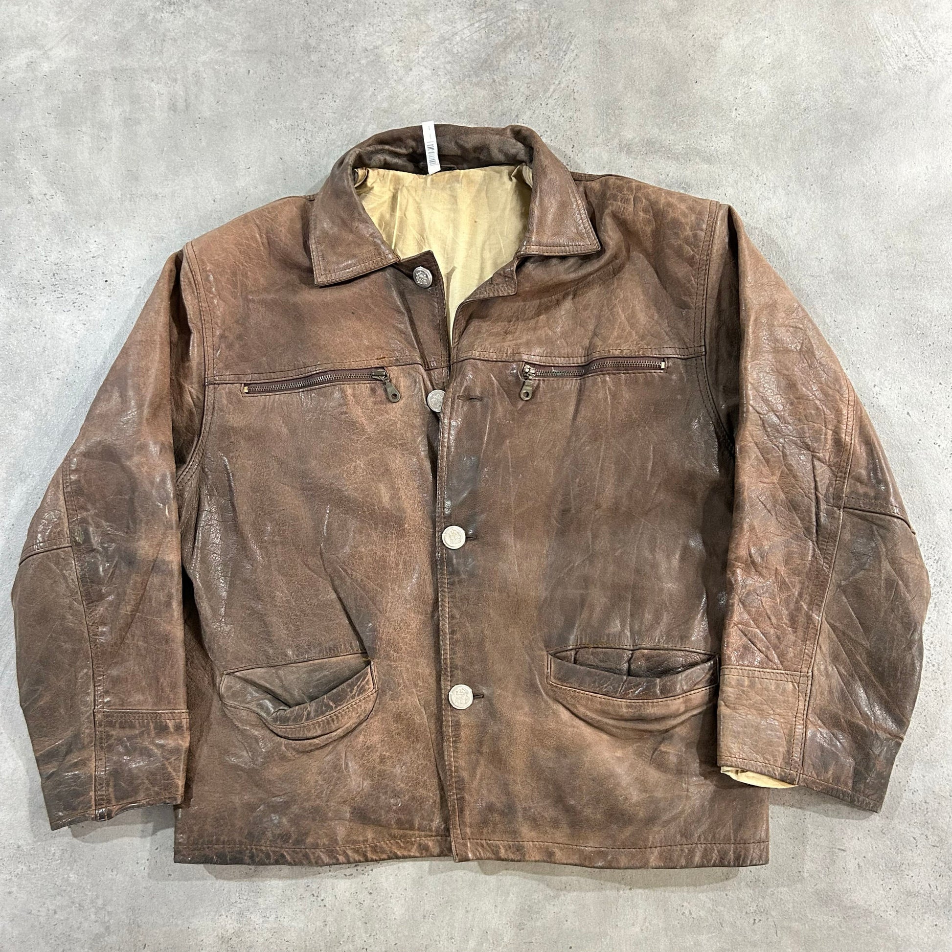 Vintage France Workwear Leather Jackets