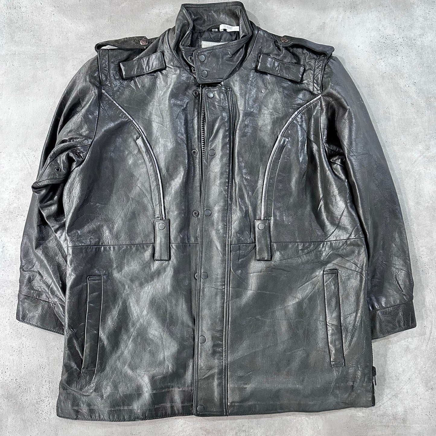 Vintage 70s-90s Sweden Military Mid-Length Leather Jackets