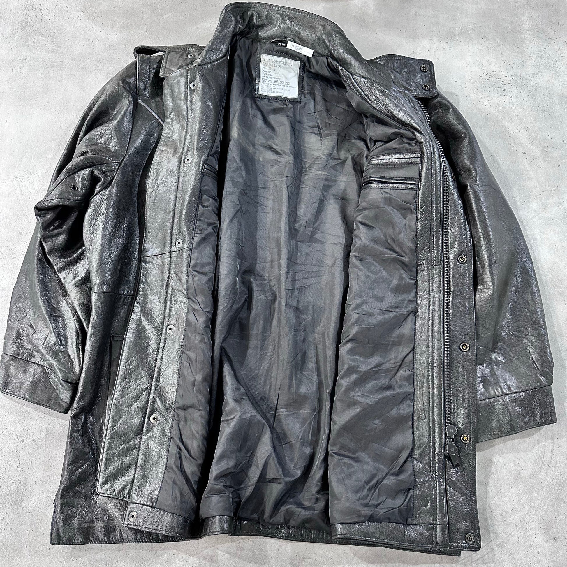 Vintage 70s-90s Sweden Military Mid-Length Leather Jackets