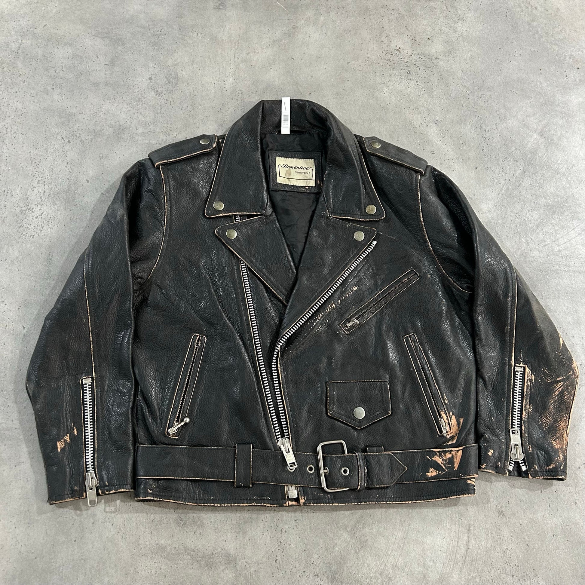 Vintage 70s-90s Italy Double Rider Leather Jackets