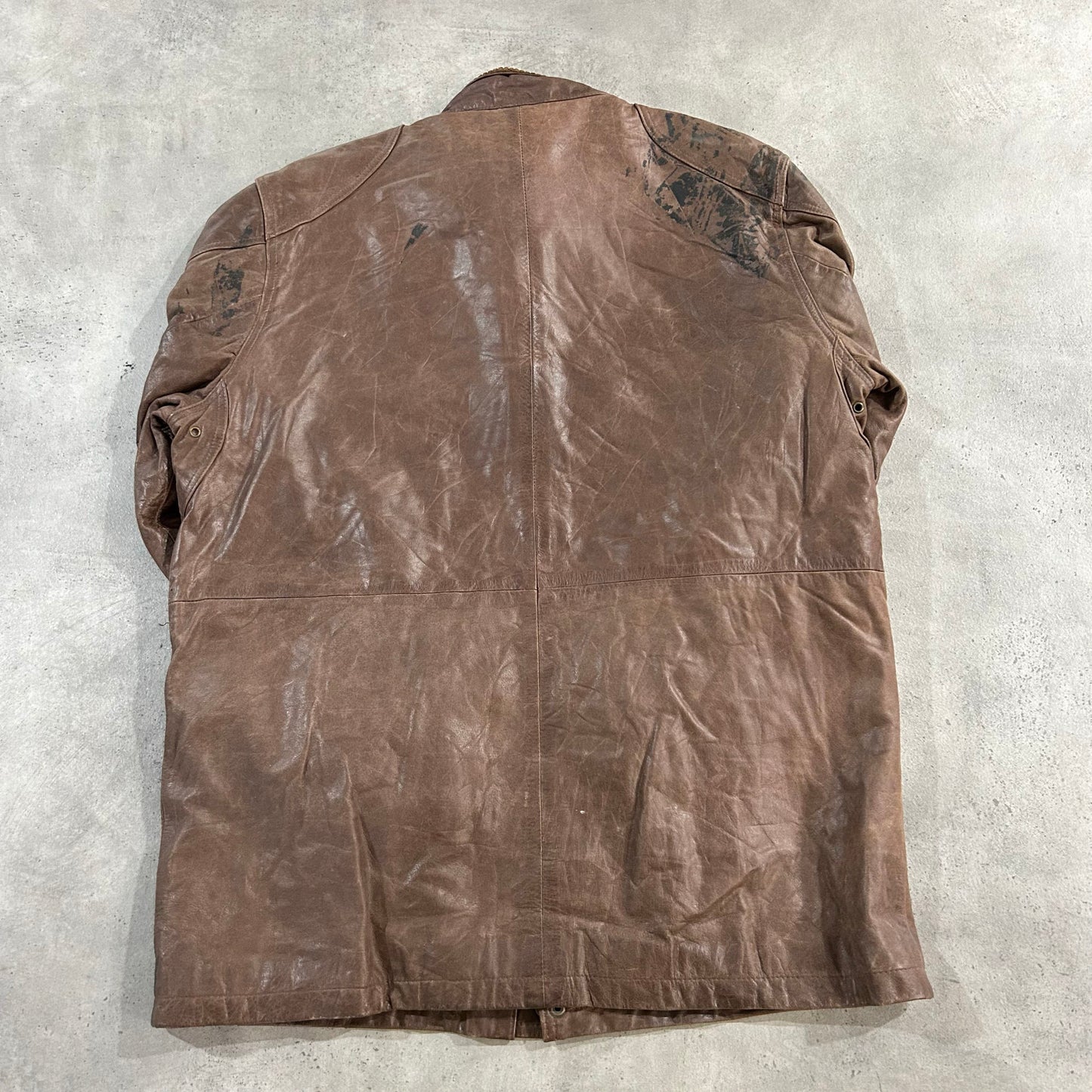 Vintage 70s-90s Burberry Pre-owned Luxury Mid-Length Leather Jackets