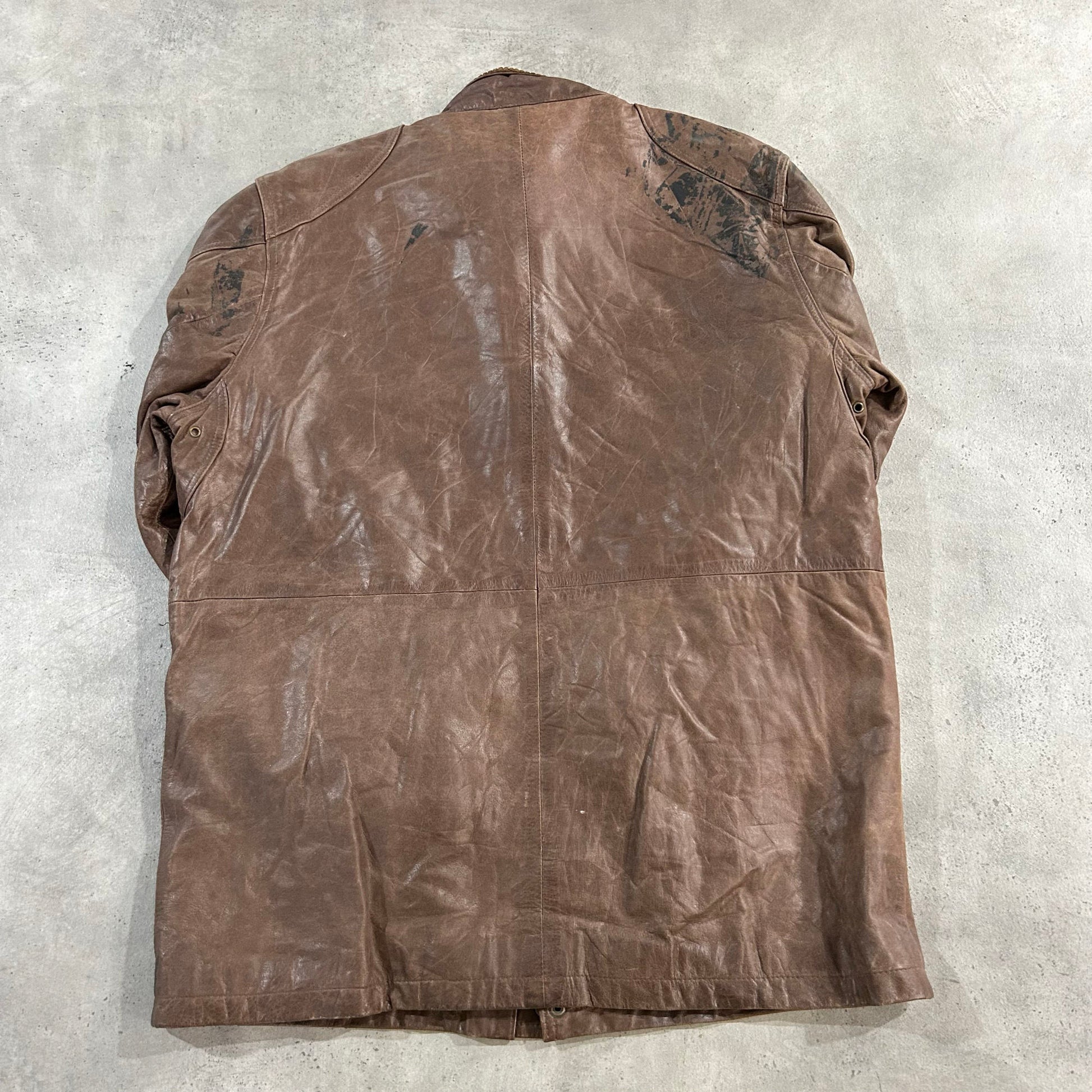Vintage 70s-90s Burberry Pre-owned Luxury Mid-Length Leather Jackets