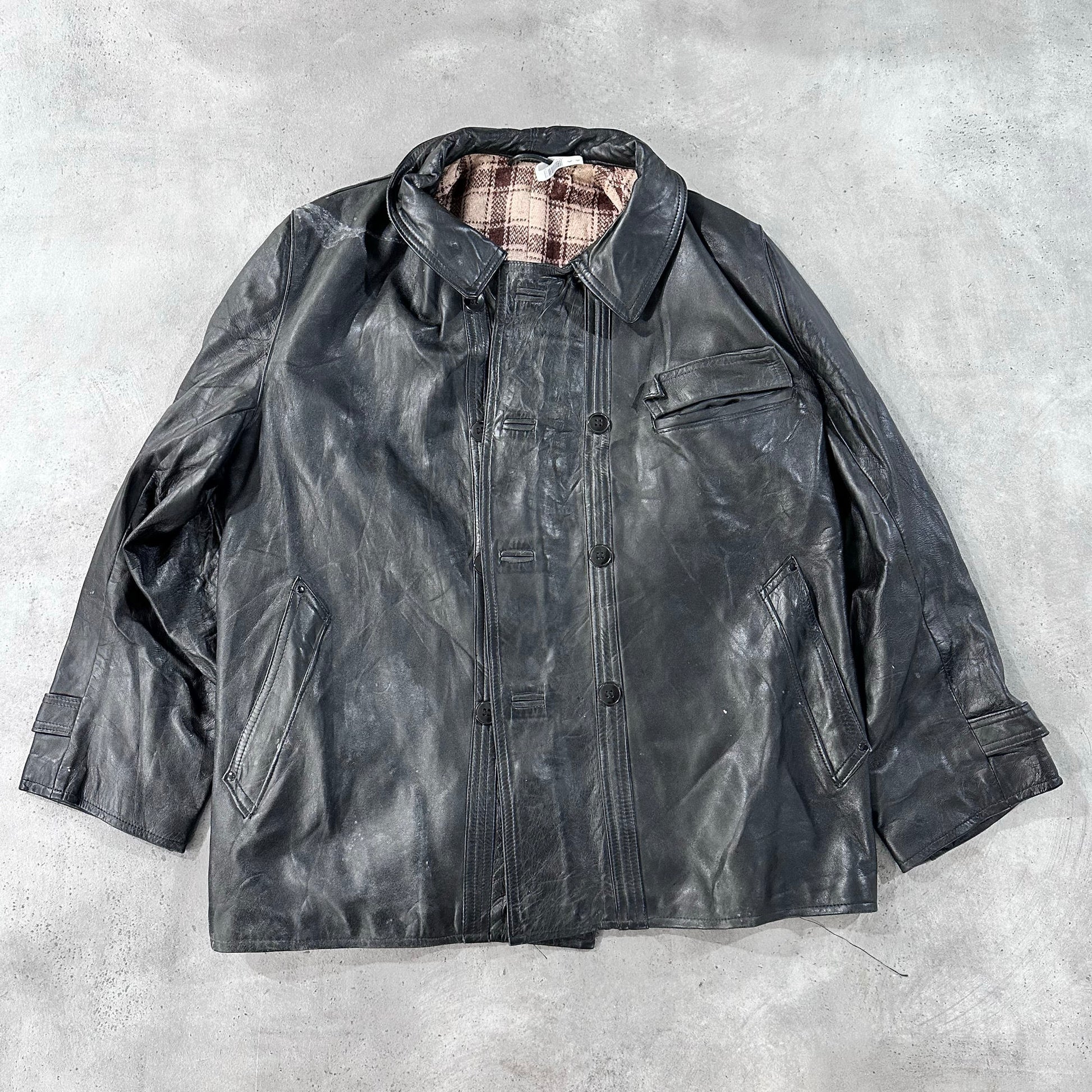 Vintage 50s-60s France Workwear Mid-Length Leather Jackets