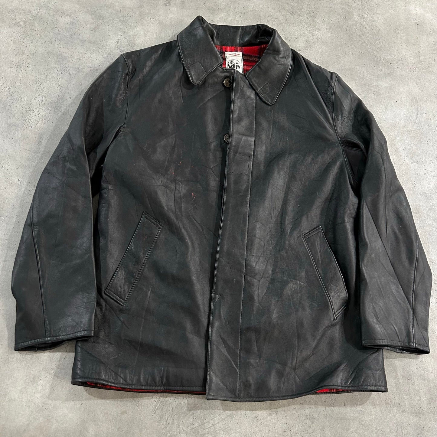 Vintage 70s-90s France Workwear Mid-Length Leather Jackets
