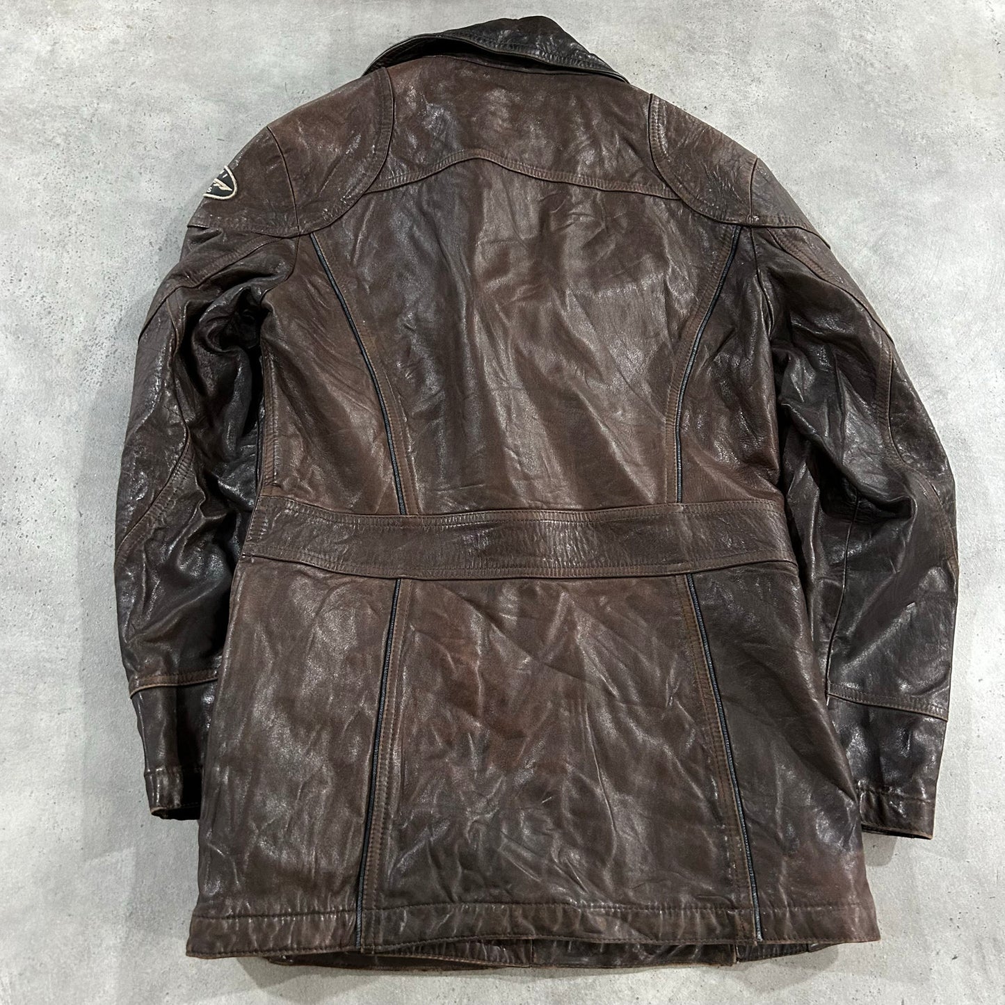 Vintage 70s-90s Italy Armani Pre-owned Luxury Mid-Length Leather Jackets