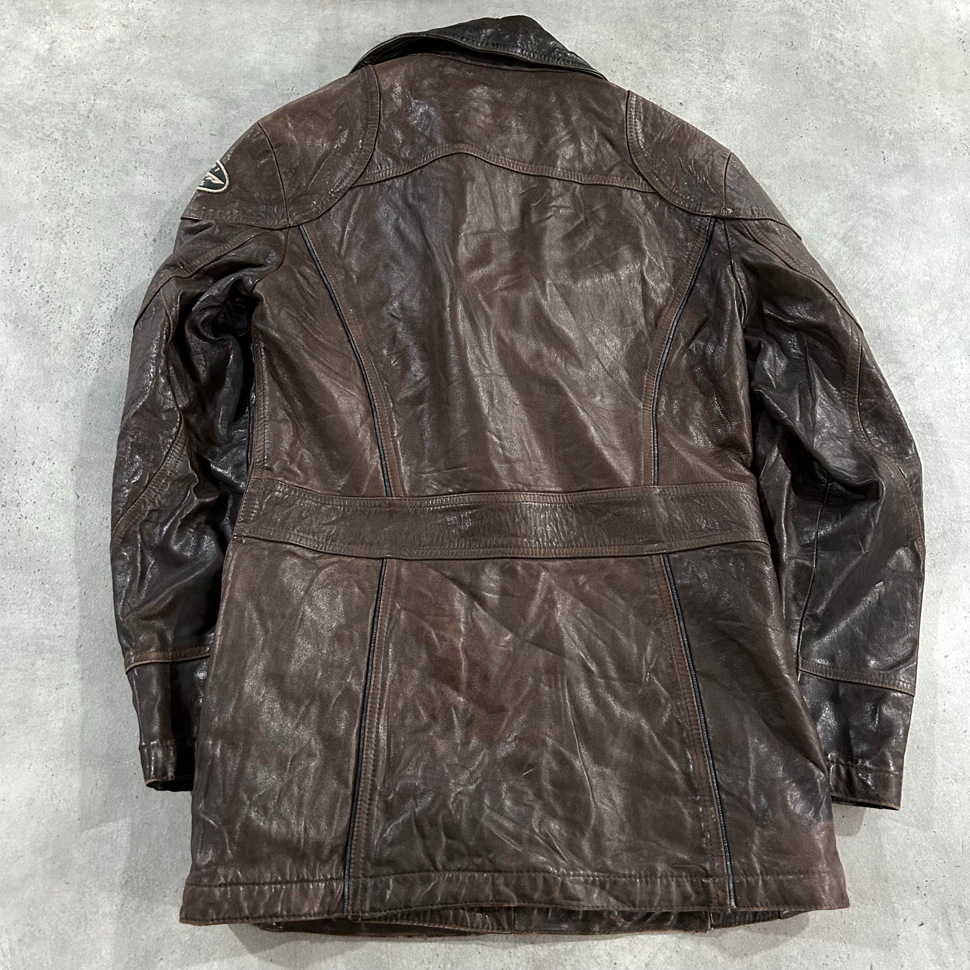 Vintage 70s-90s Italy Armani Pre-owned Luxury Mid-Length Leather Jackets