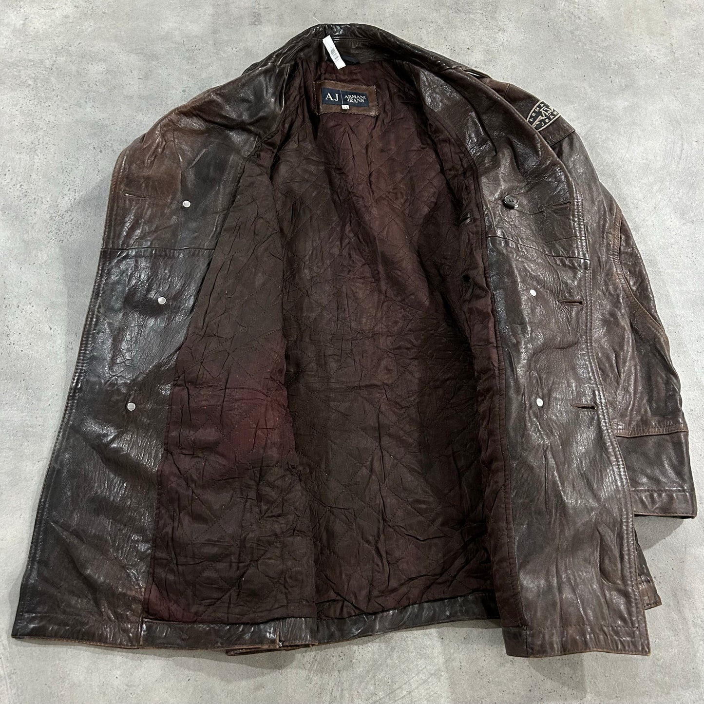 Vintage 70s-90s Italy Armani Pre-owned Luxury Mid-Length Leather Jackets