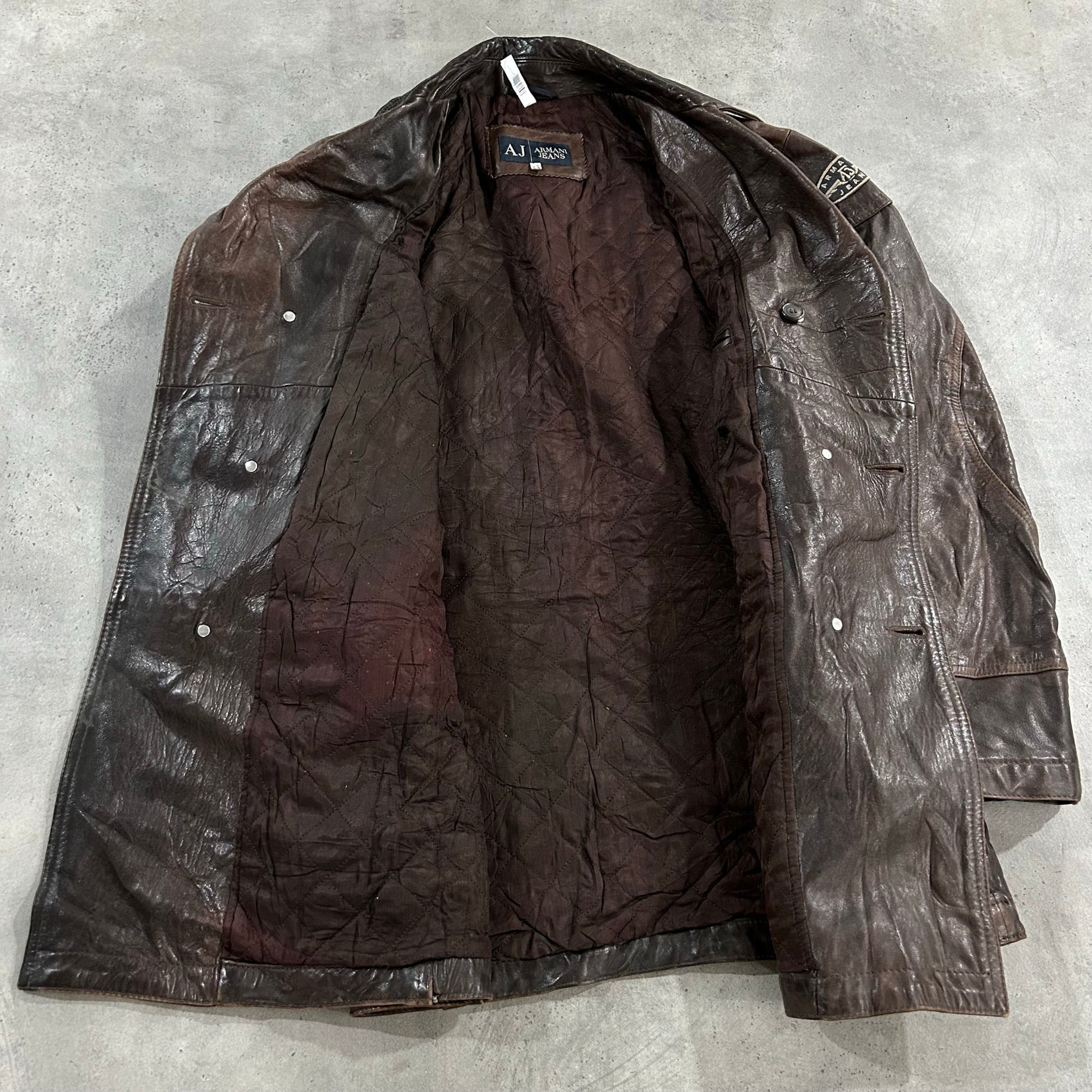 Vintage 70s-90s Italy Armani Pre-owned Luxury Mid-Length Leather Jackets