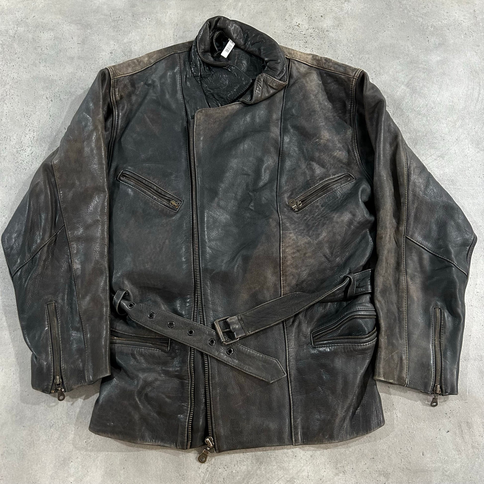 Vintage 70s-90s Germany Retro Double Rider Leather Jackets