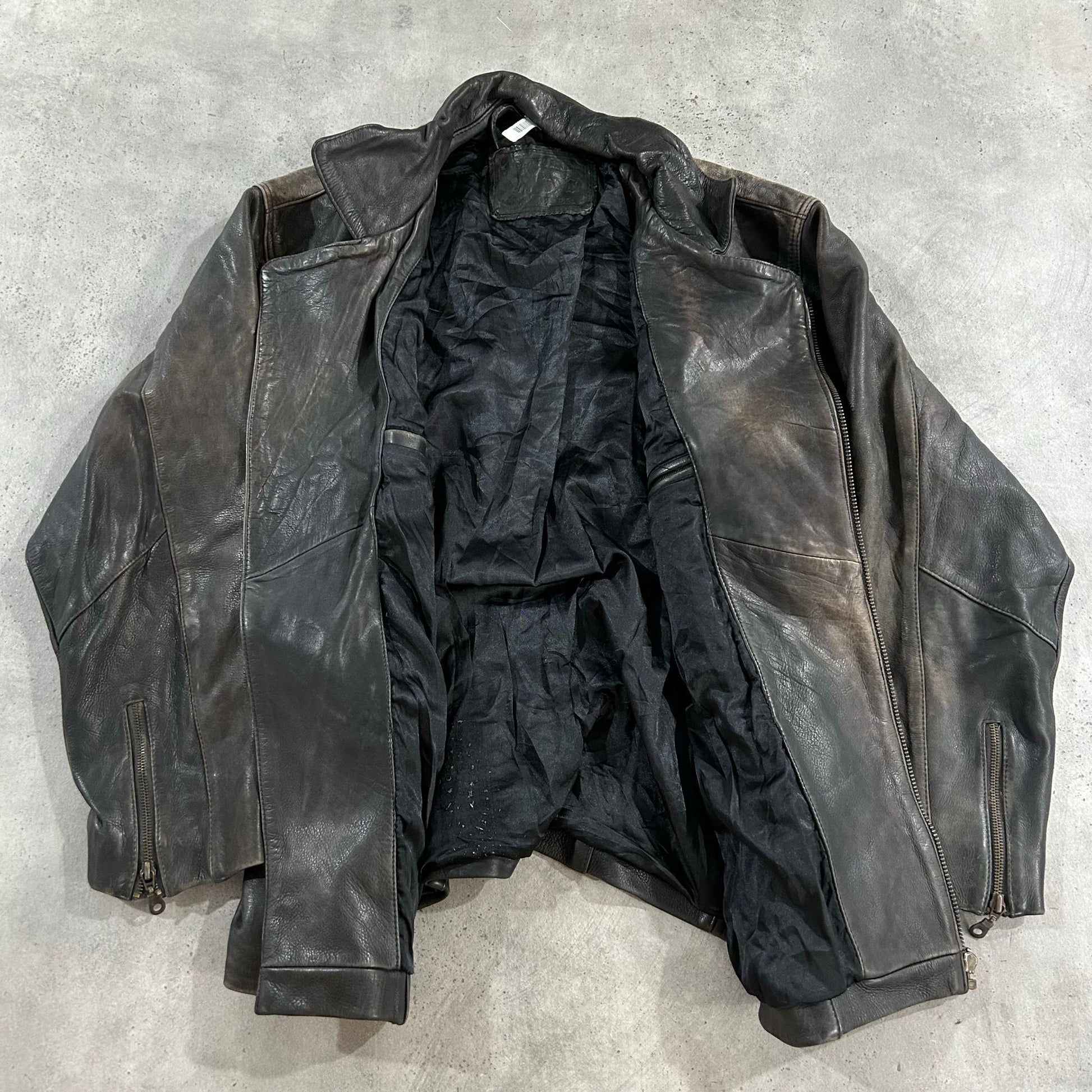 Vintage 70s-90s Germany Retro Double Rider Leather Jackets