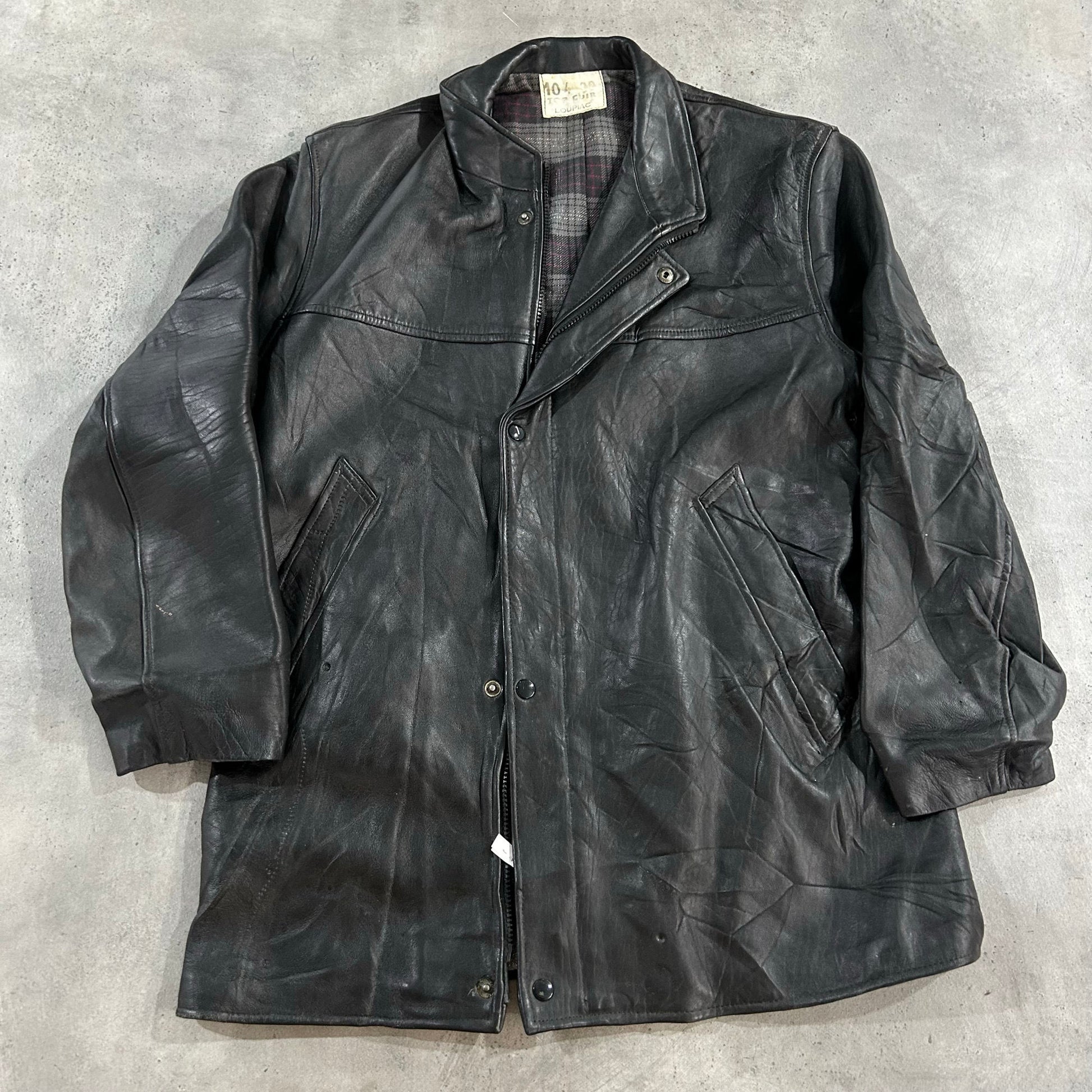 Vintage 70s-90s France Retro Mid-Length Leather Jackets