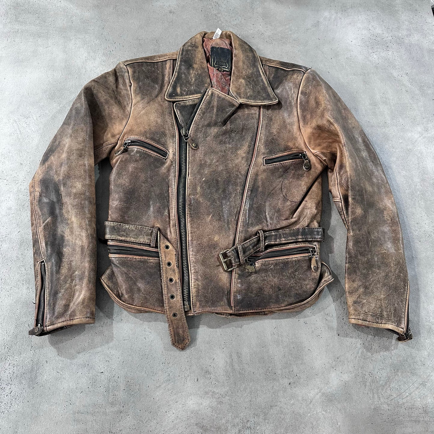 Vintage 70s-90s Germany Retro Double Rider Leather Jackets