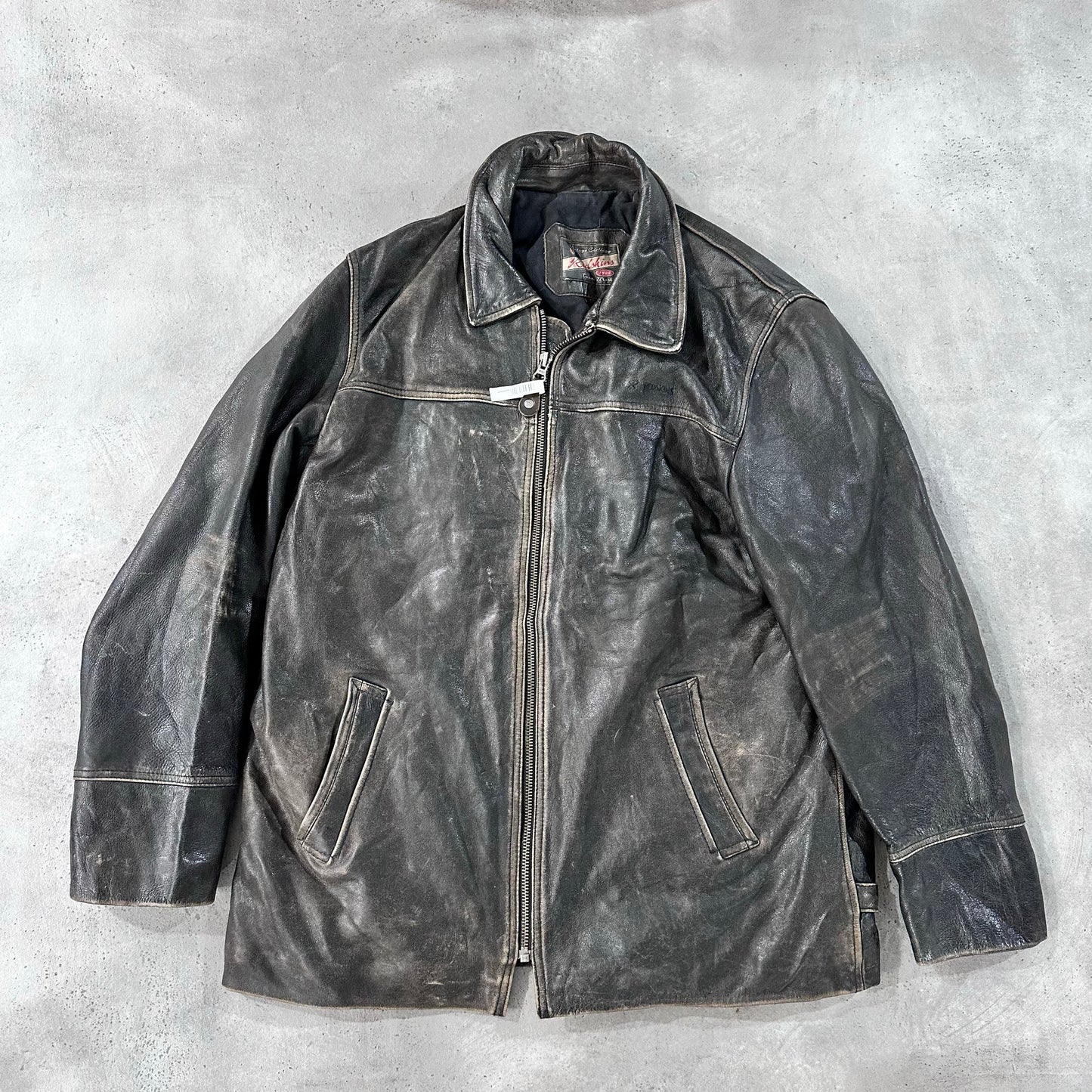 Vintage France Redskins Retro Mid-Length Leather Jackets