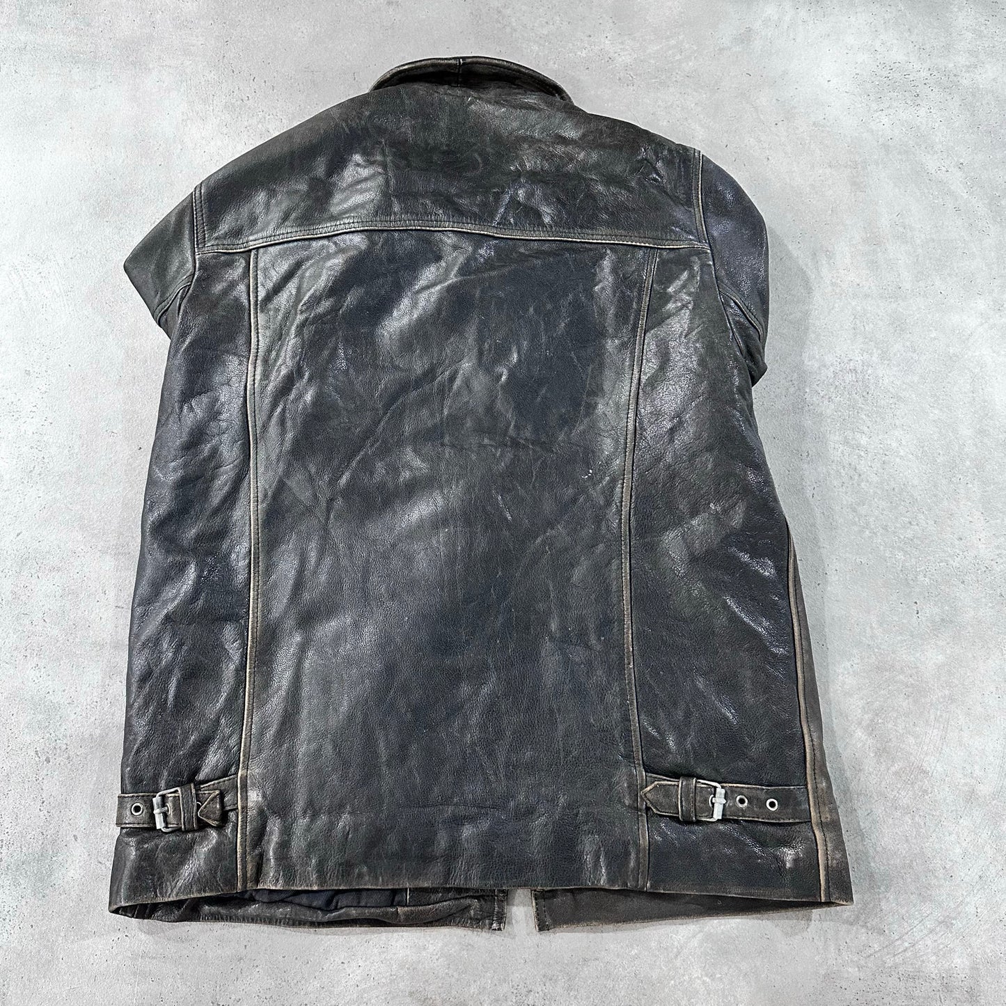 Vintage France Redskins Retro Mid-Length Leather Jackets