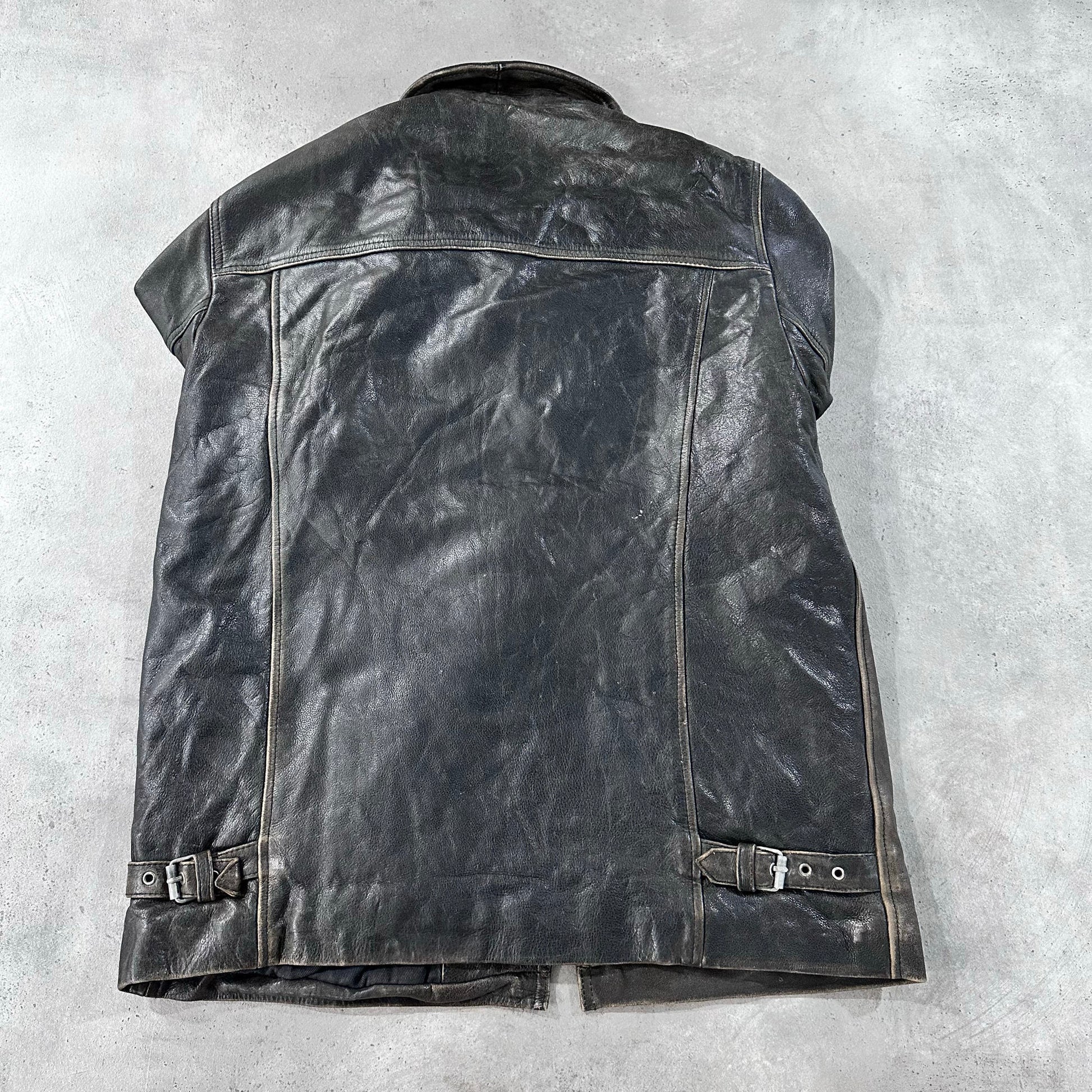 Vintage France Redskins Retro Mid-Length Leather Jackets
