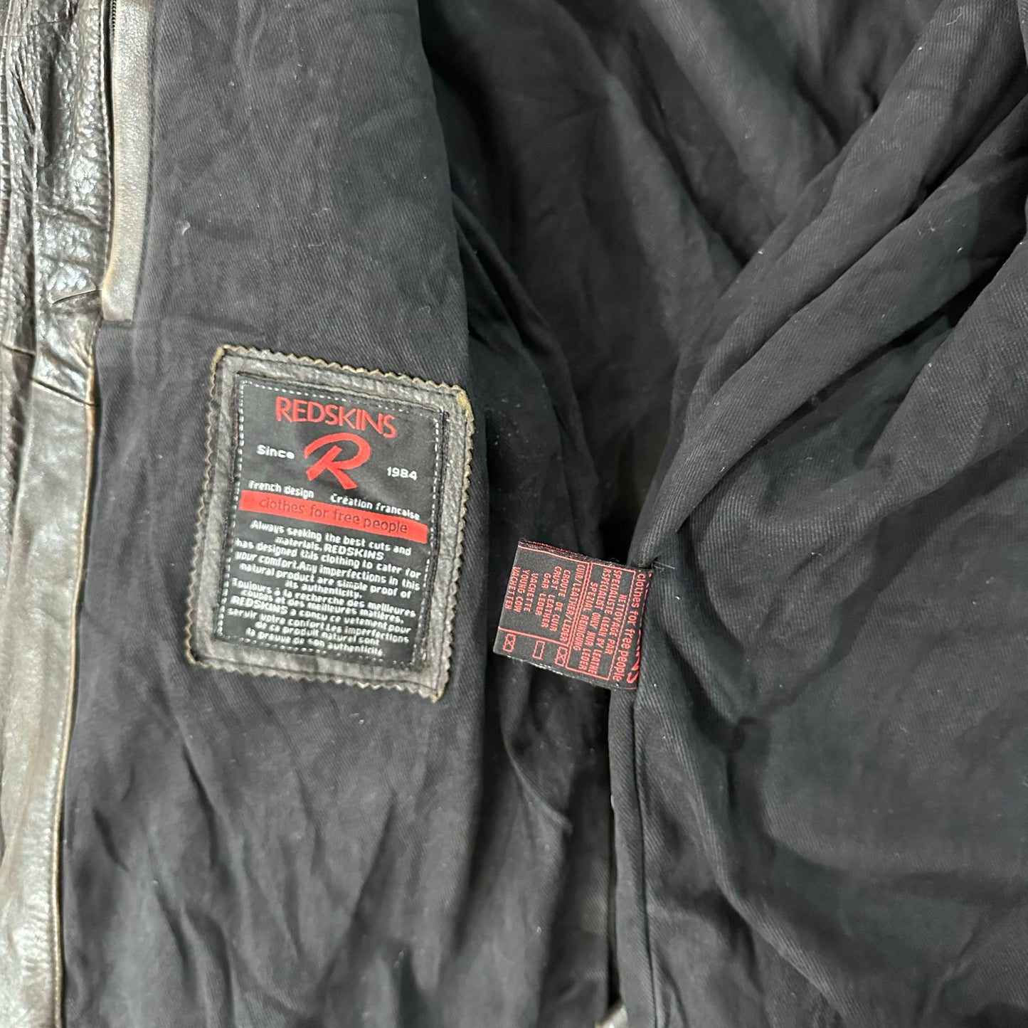 Vintage France Redskins Retro Mid-Length Leather Jackets