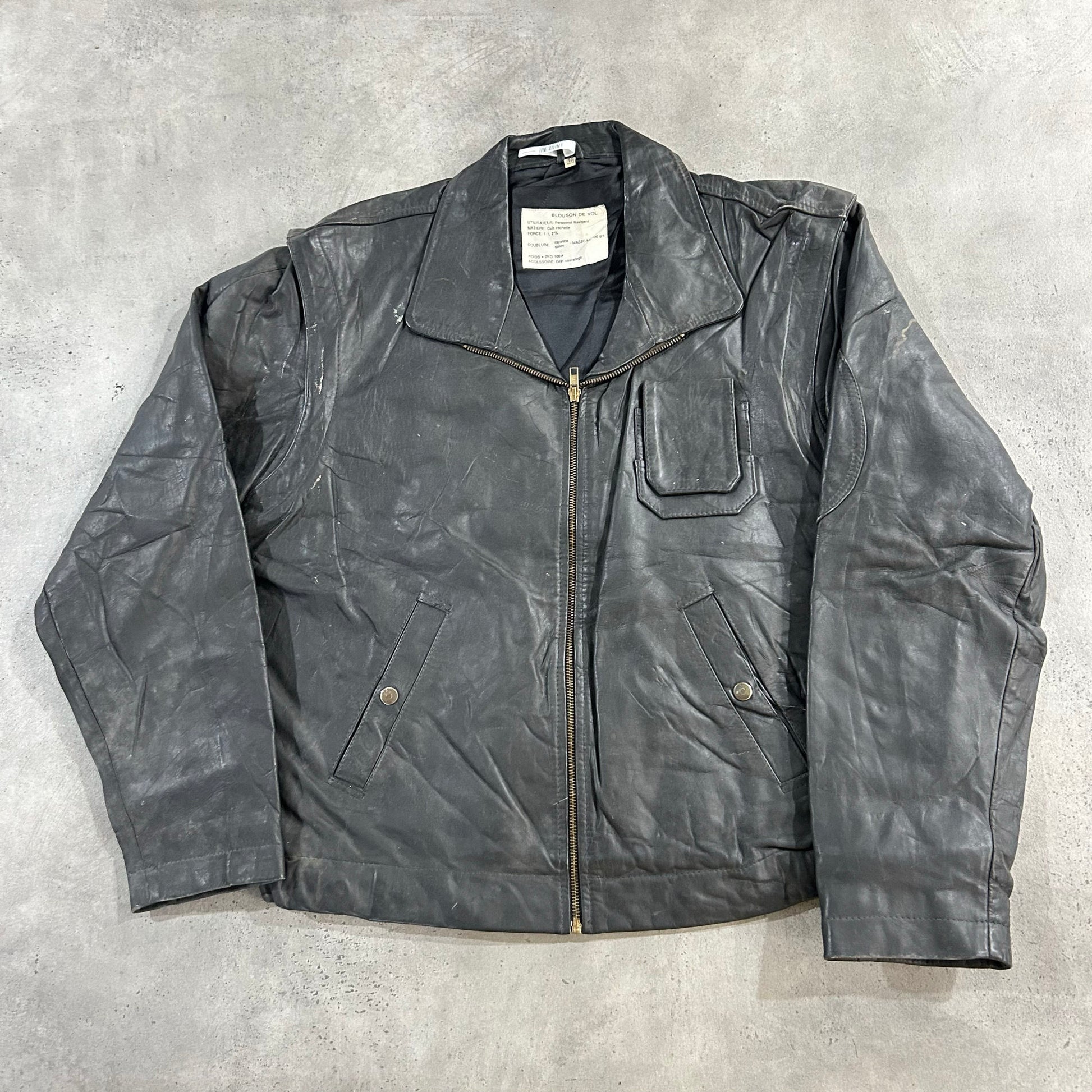 Vintage 70s-90s France Military Flight Leather Jackets