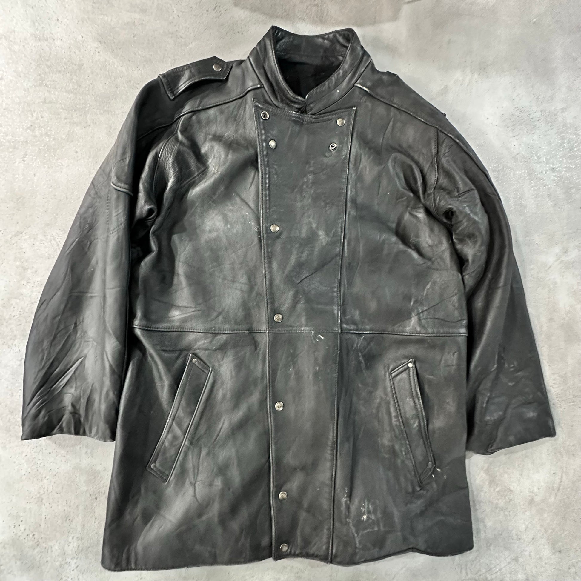 Vintage 70s-90s France Chevignon Retro Mid-Length Leather Jackets