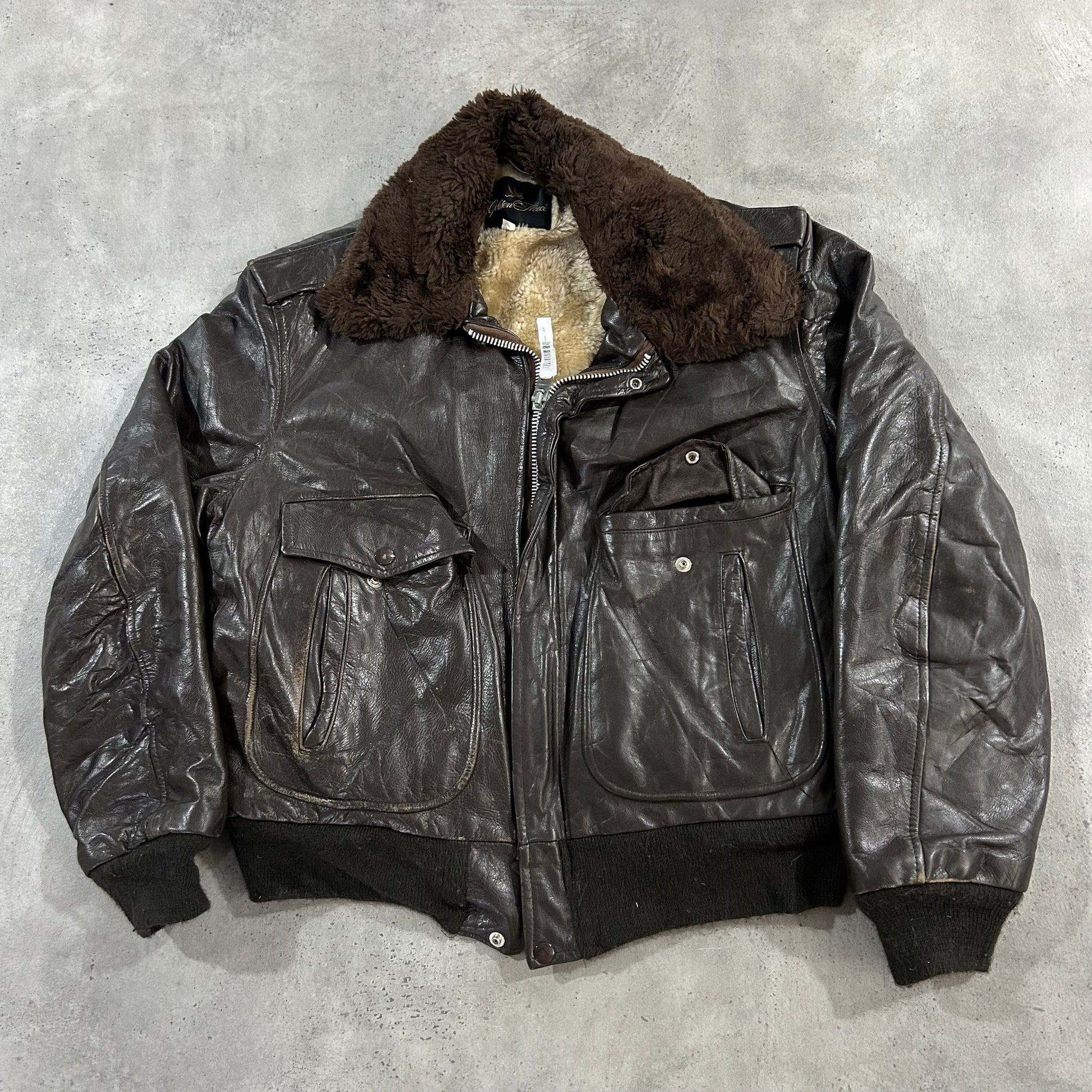 Vintage 70s-90s USA Golden Bear Military Flight Leather Jackets