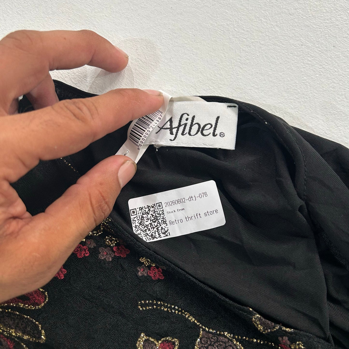 France vintage Retro Floral Afibel Blouse