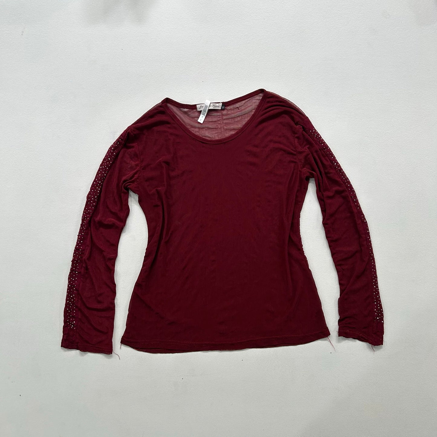 Y2K Mesh Rhinestone Blouse