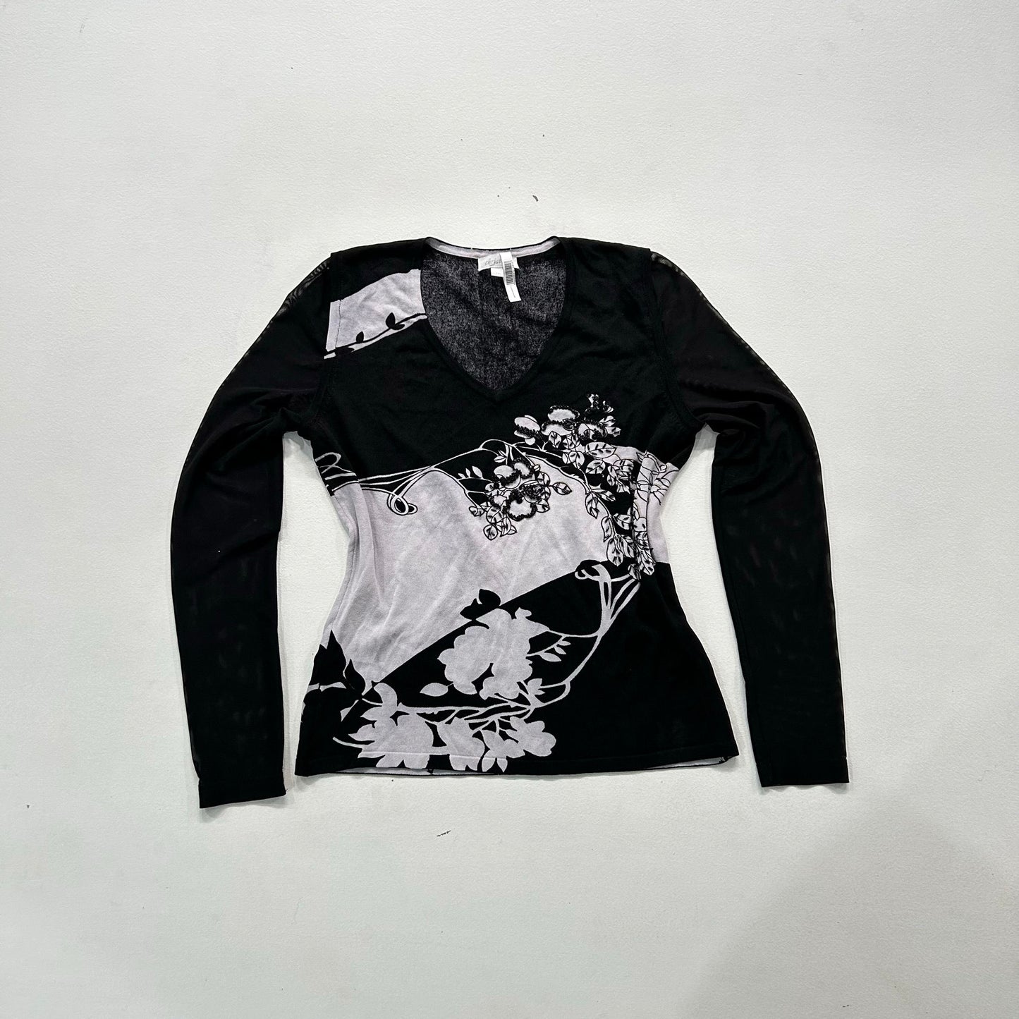 Y2K Mesh Printed Christina Blouse