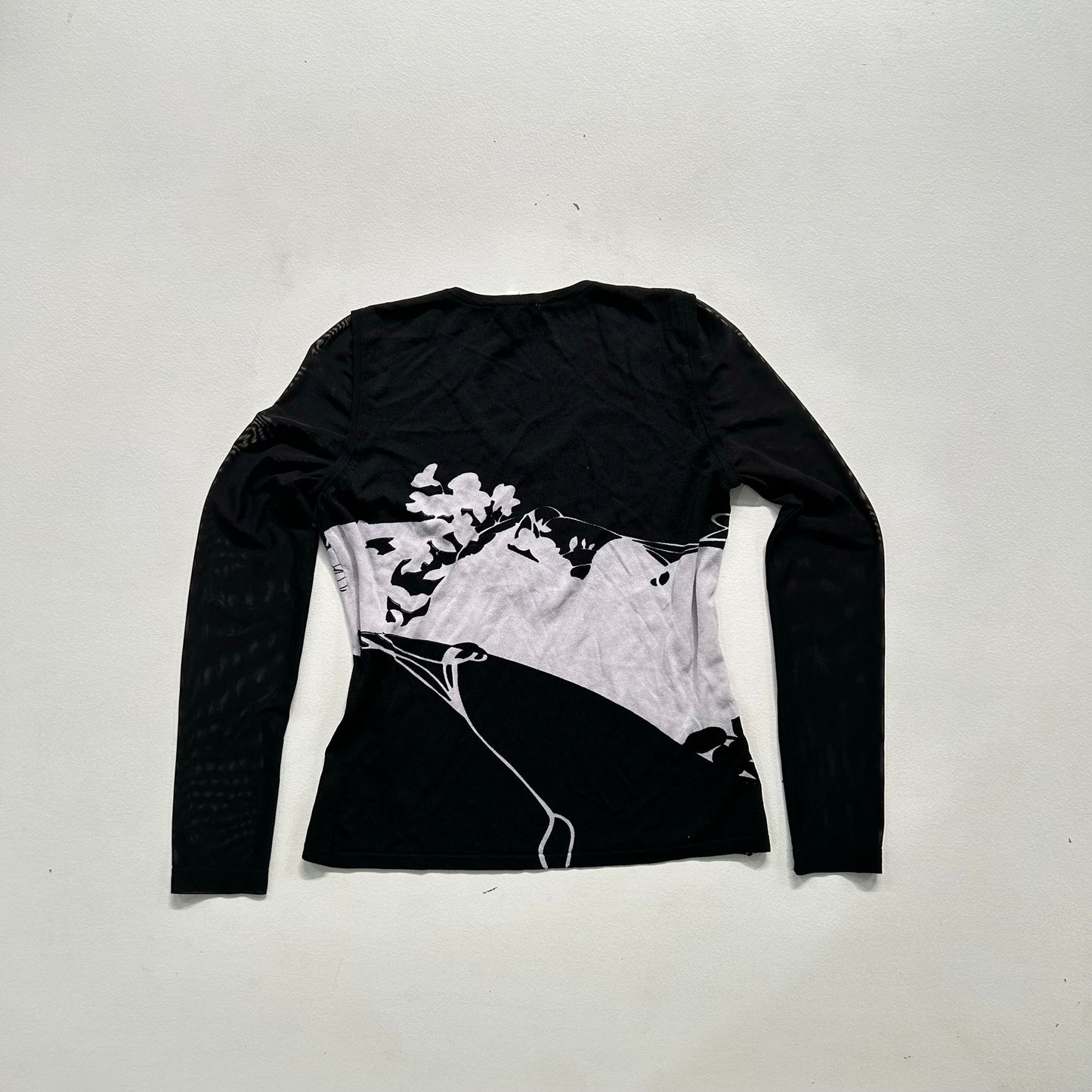 Y2K Mesh Printed Christina Blouse