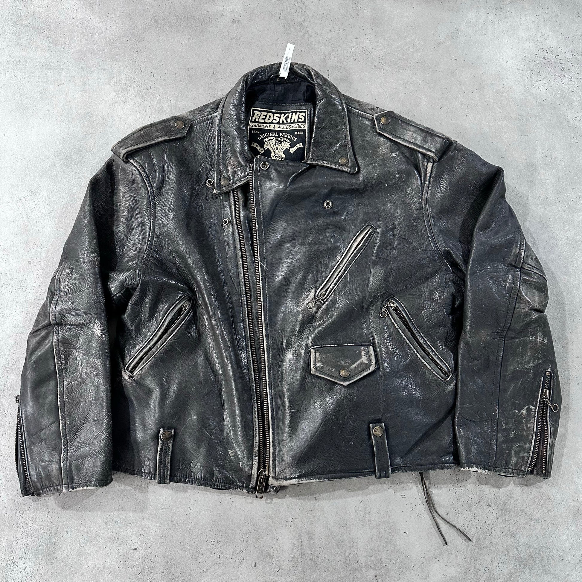 Vintage 70s-90s France Redskins Retro Double Rider Leather Jackets