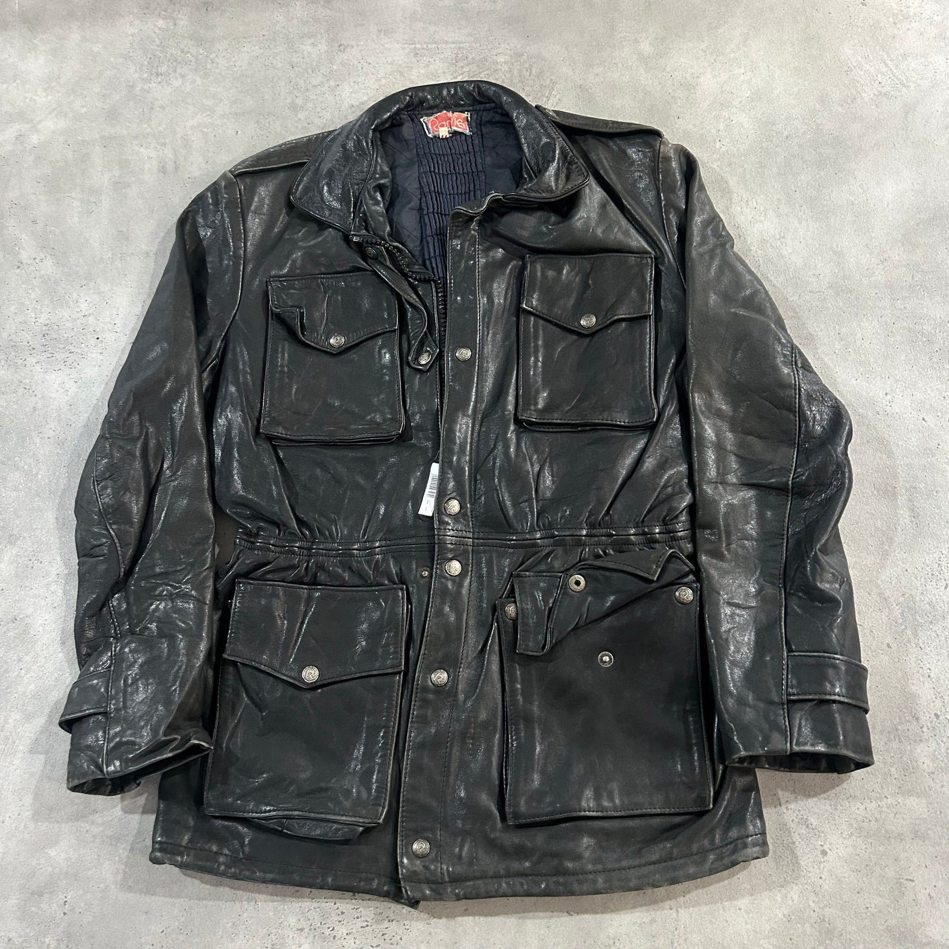 Vintage 70s-90s France Military Mid-Length Leather Jackets