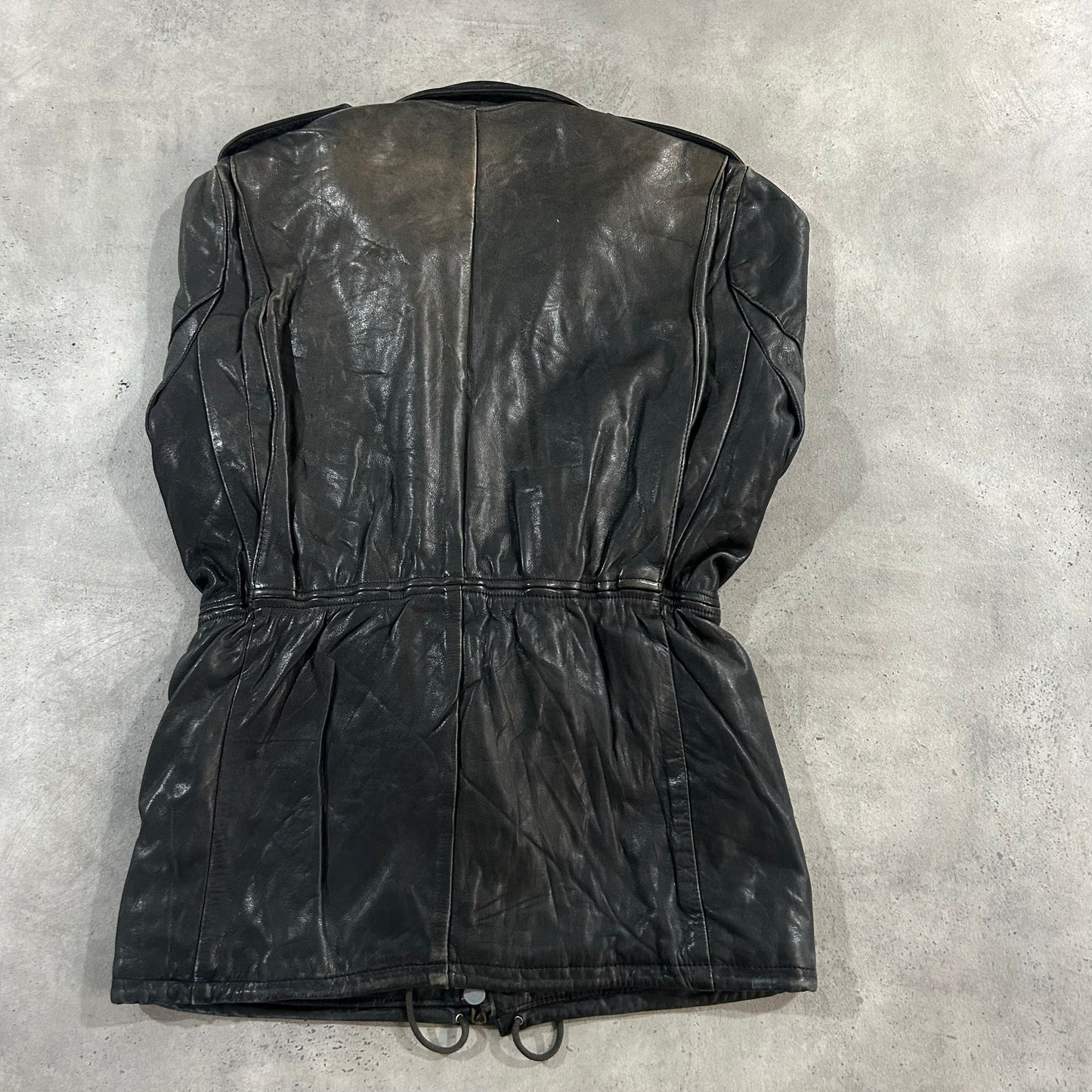 Vintage 70s-90s France Military Mid-Length Leather Jackets