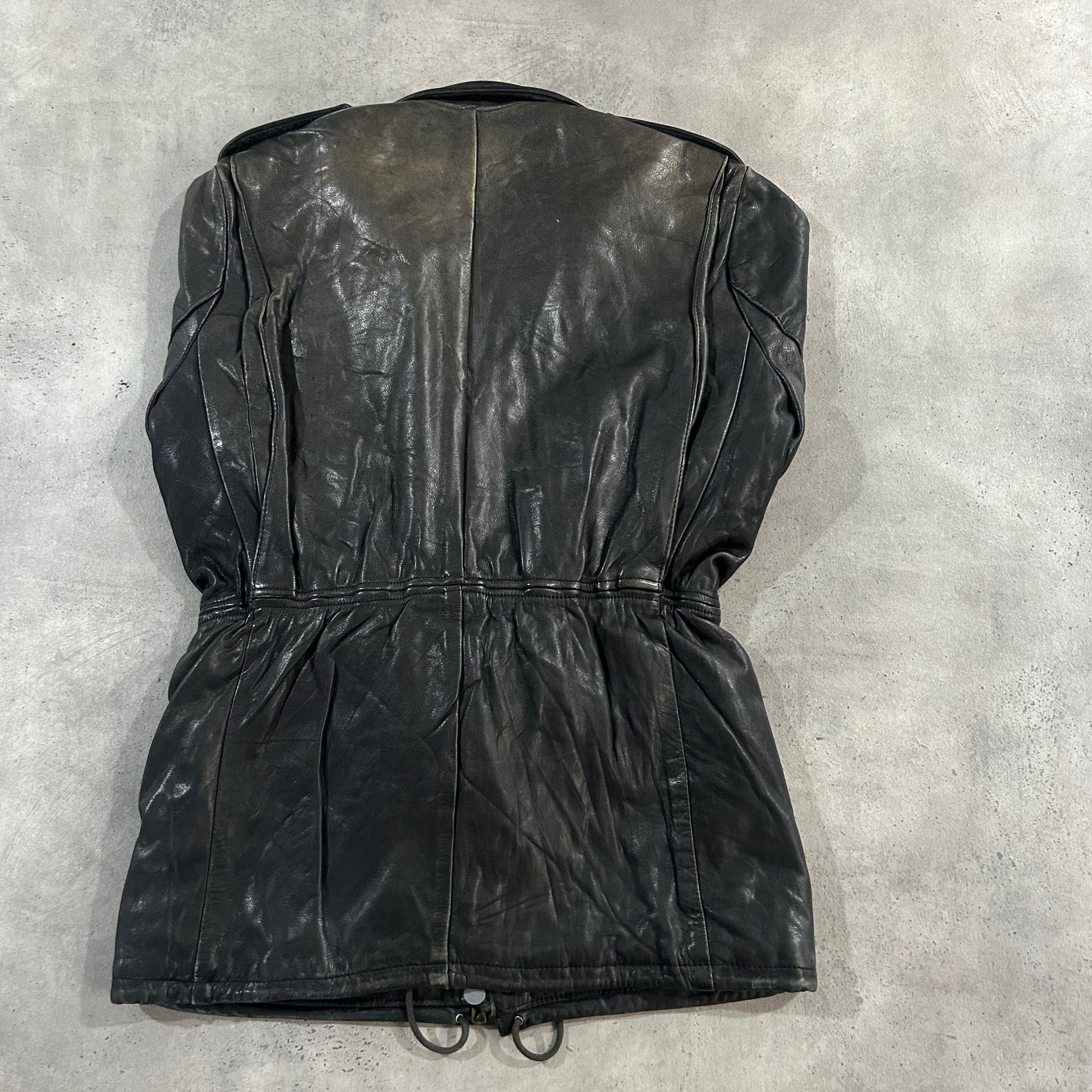Vintage 70s-90s France Military Mid-Length Leather Jackets