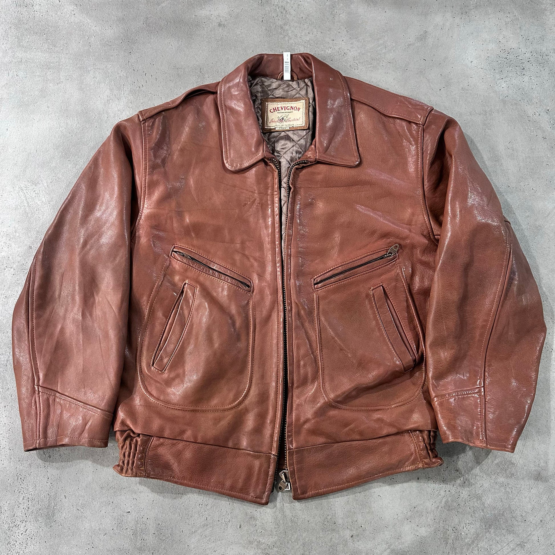 Vintage 70s-90s France Chevignon Retro Flight Leather Jackets