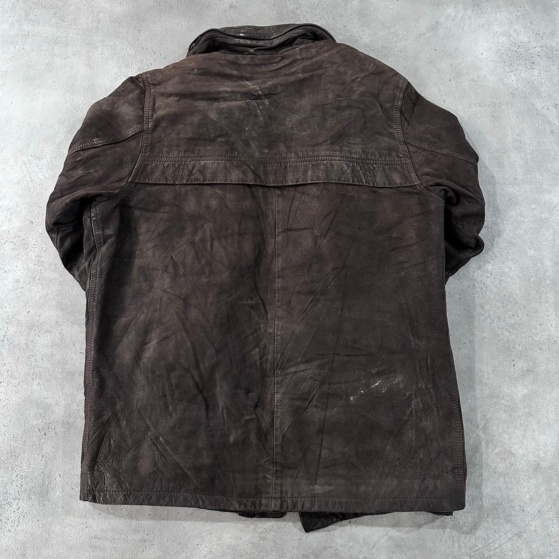 Vintage Oakwood Retro Mid-Length Leather Jackets