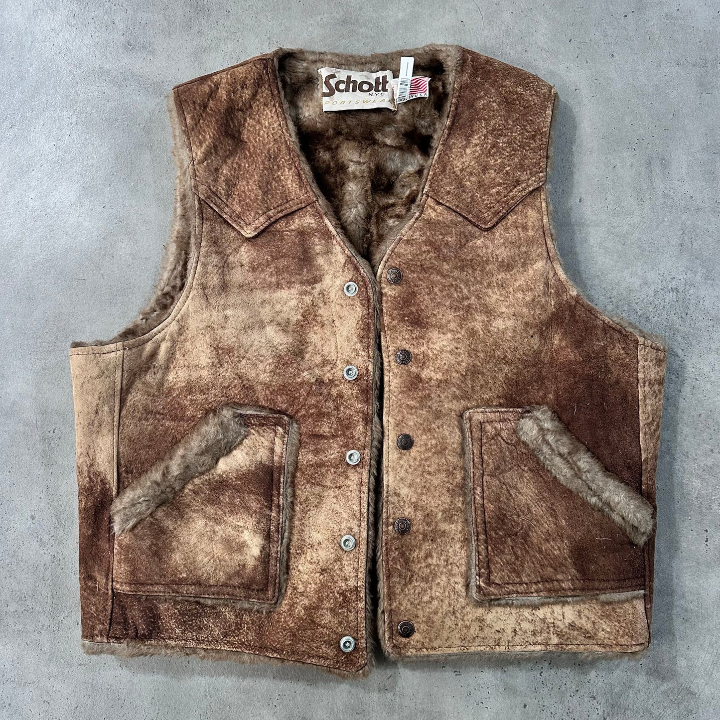 Vintage 70s-90s USA Schott Retro Vests