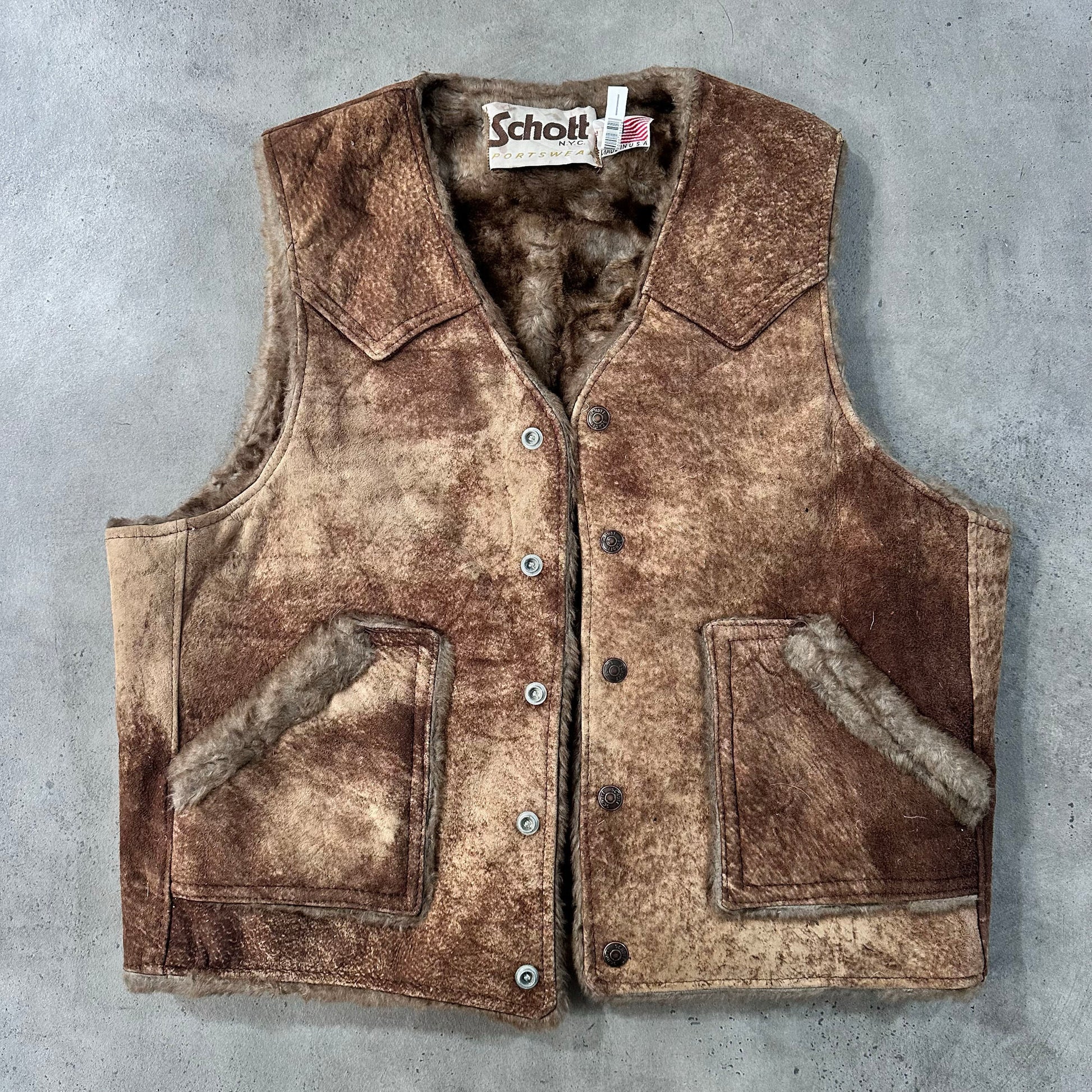 Vintage 70s-90s USA Schott Retro Vests