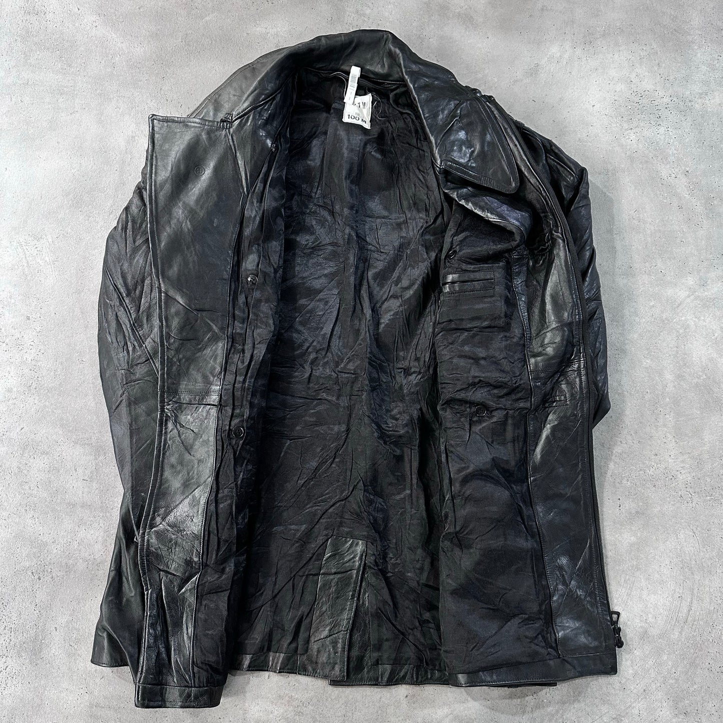 Vintage 70s-90s France Military Mid-Length Leather Jackets