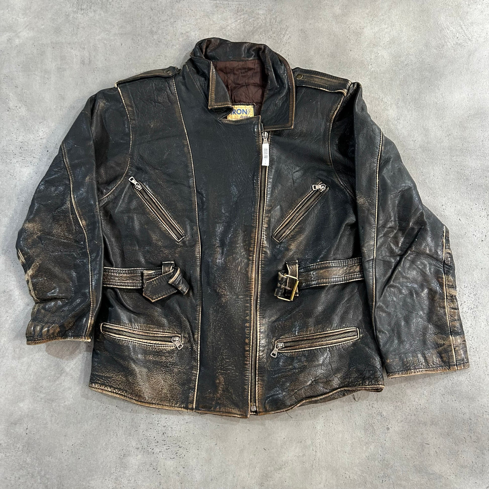 Vintage 70s-90s Italy Double Rider Leather Jackets