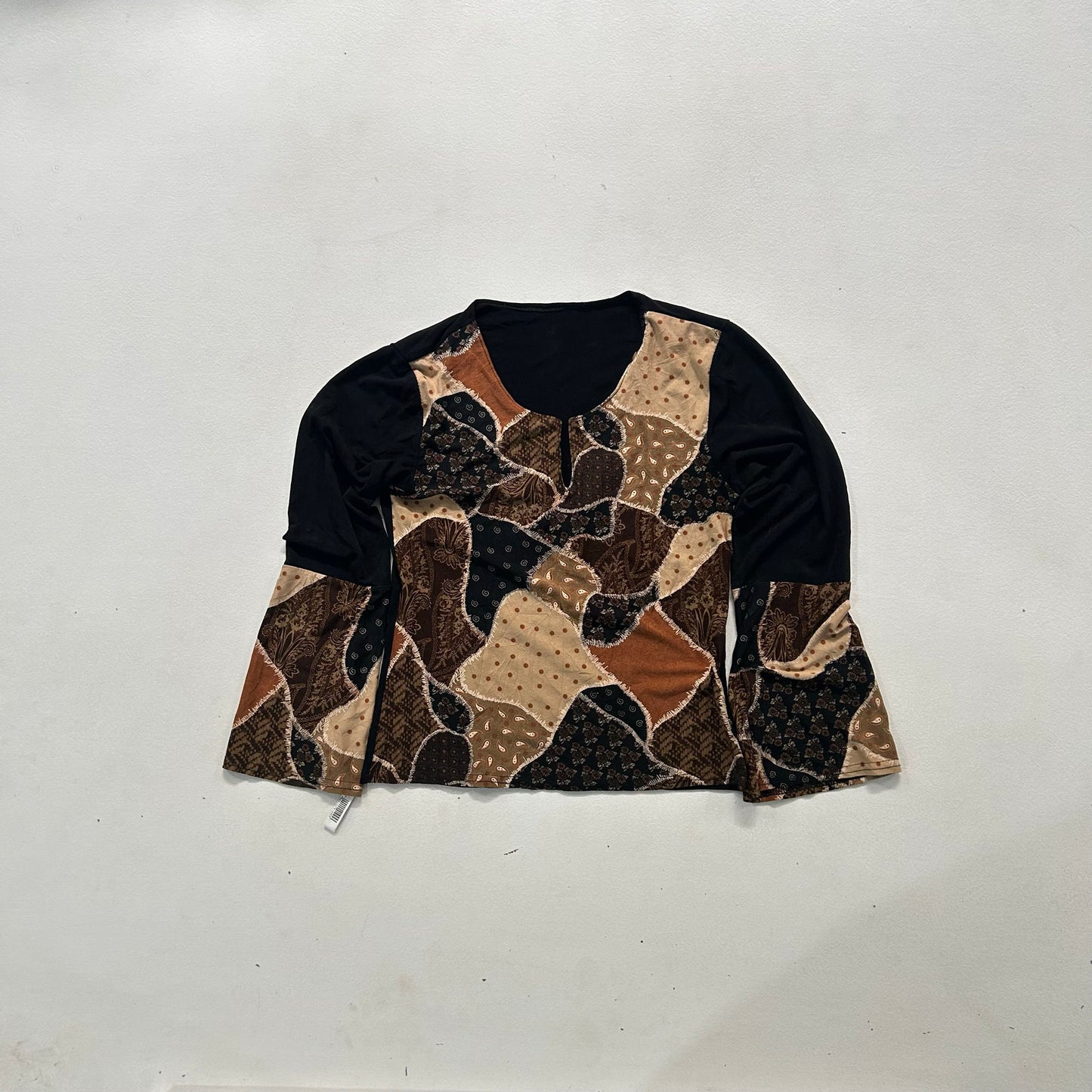 Y2K Flared Printed Blouse