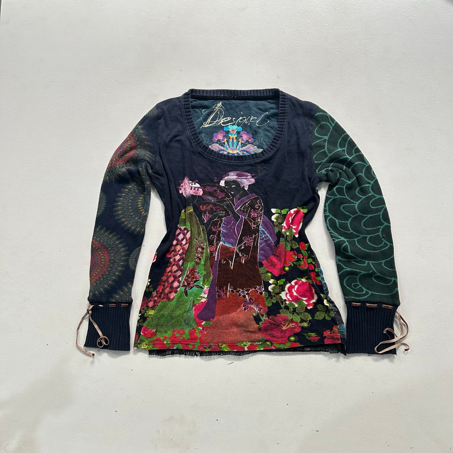 Y2K Printed Lace-Up Desigual T-Shirt
