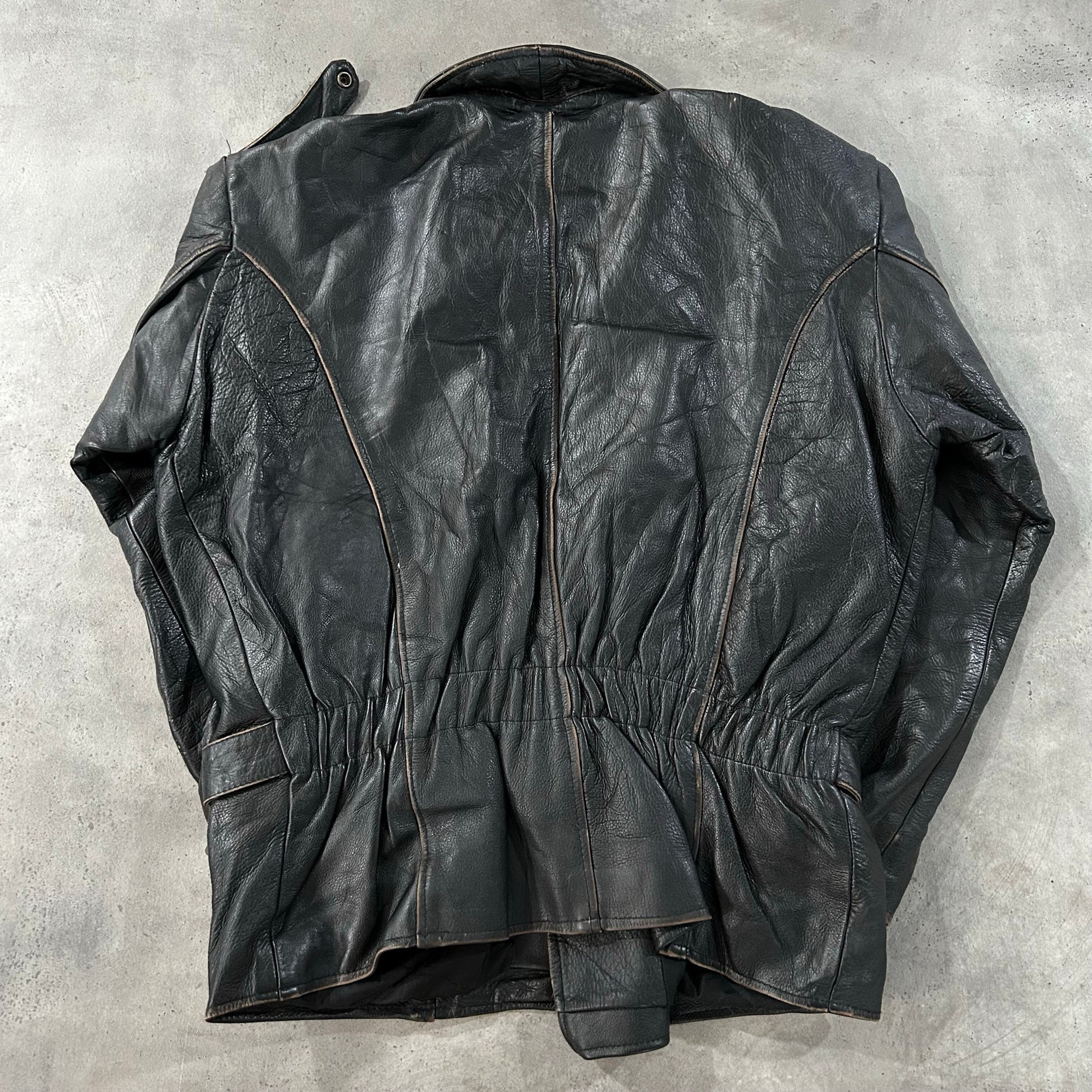Vintage 70s-90s Germany Military Double Rider Leather Jackets