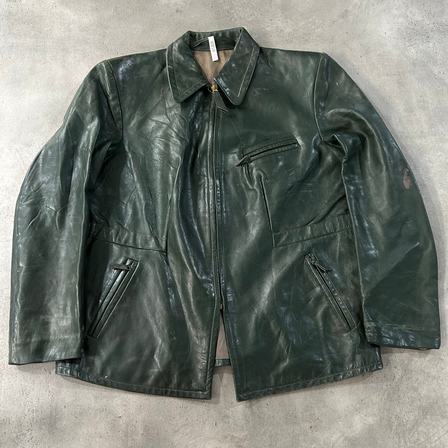 Vintage 70s-90s France Military Mid-Length Leather Jackets