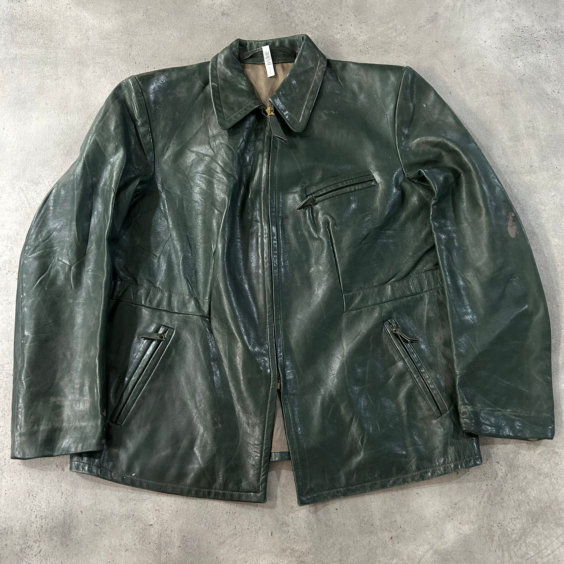 Vintage 70s-90s France Military Mid-Length Leather Jackets