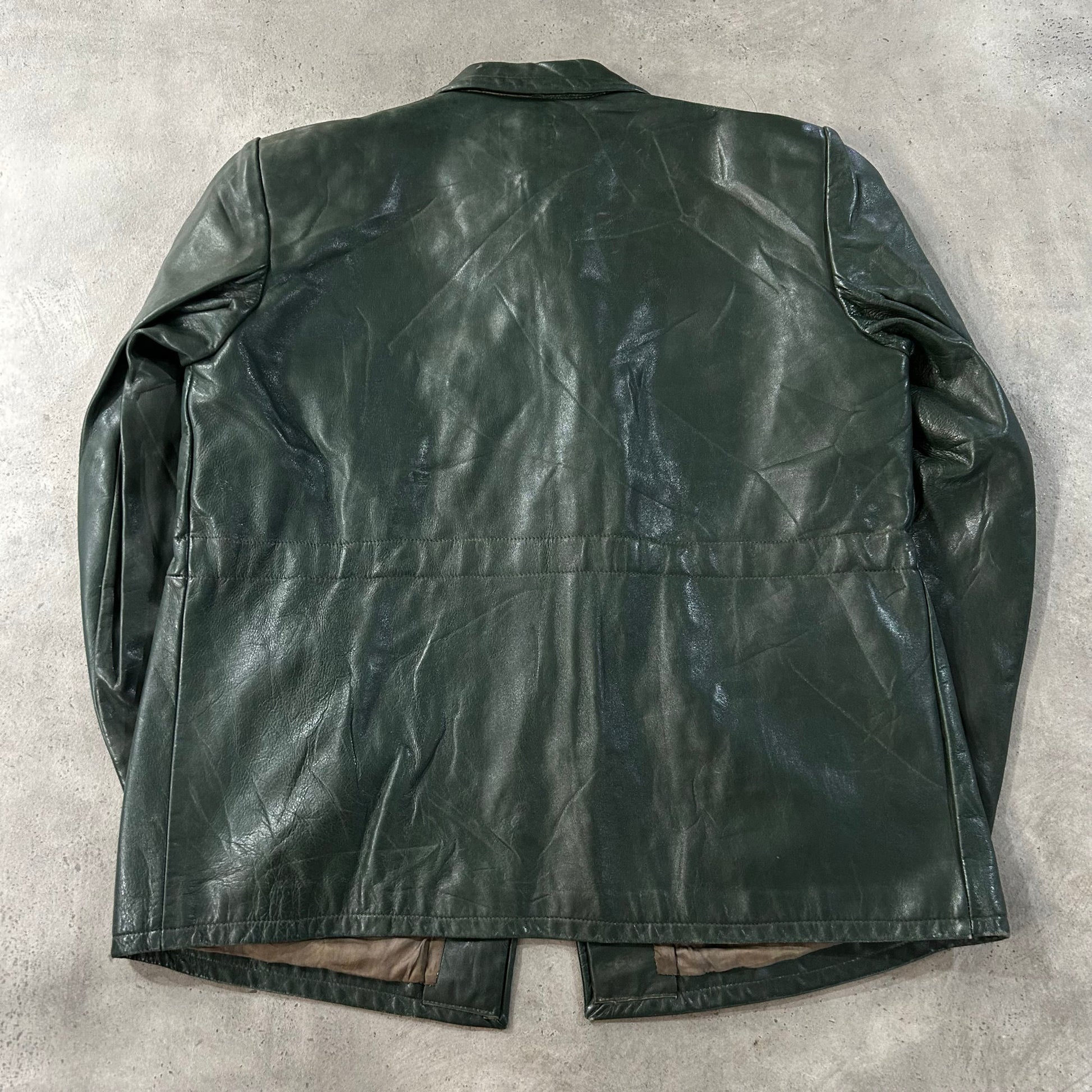 Vintage 70s-90s France Military Mid-Length Leather Jackets