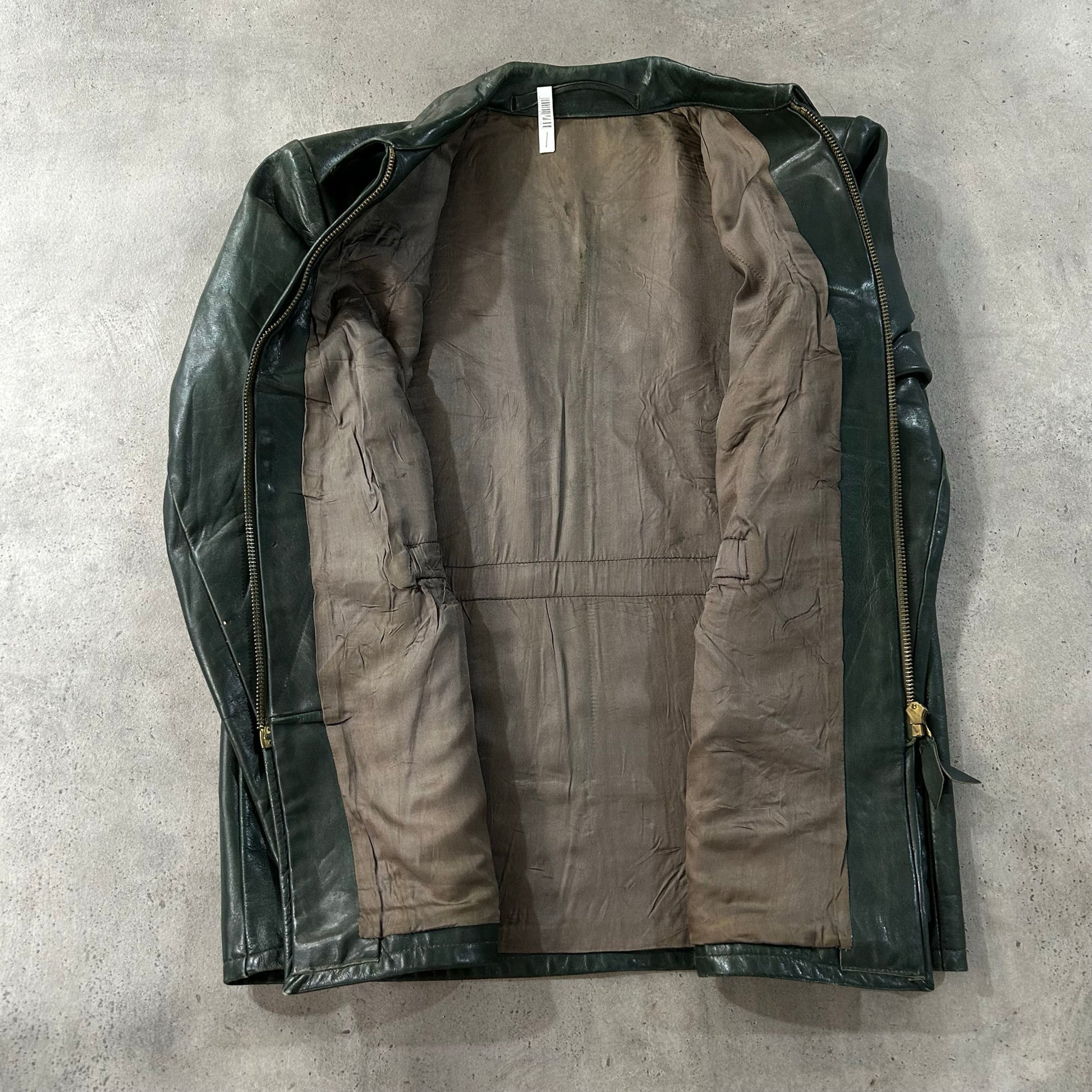 Vintage 70s-90s France Military Mid-Length Leather Jackets