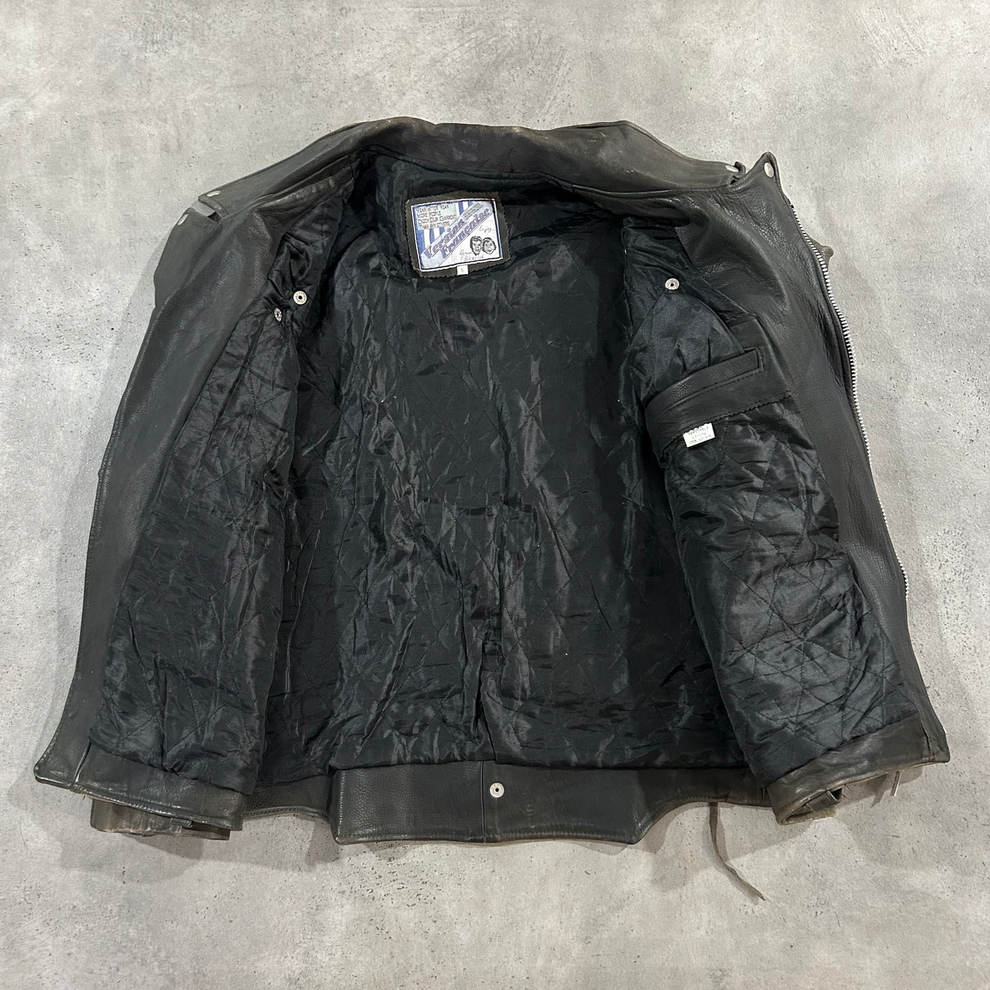 Vintage 70s-90s France Retro Double Rider Leather Jackets