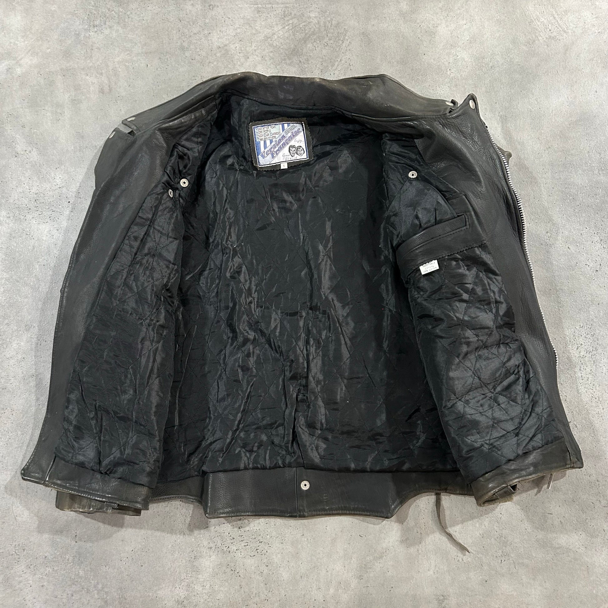 Vintage 70s-90s France Retro Double Rider Leather Jackets