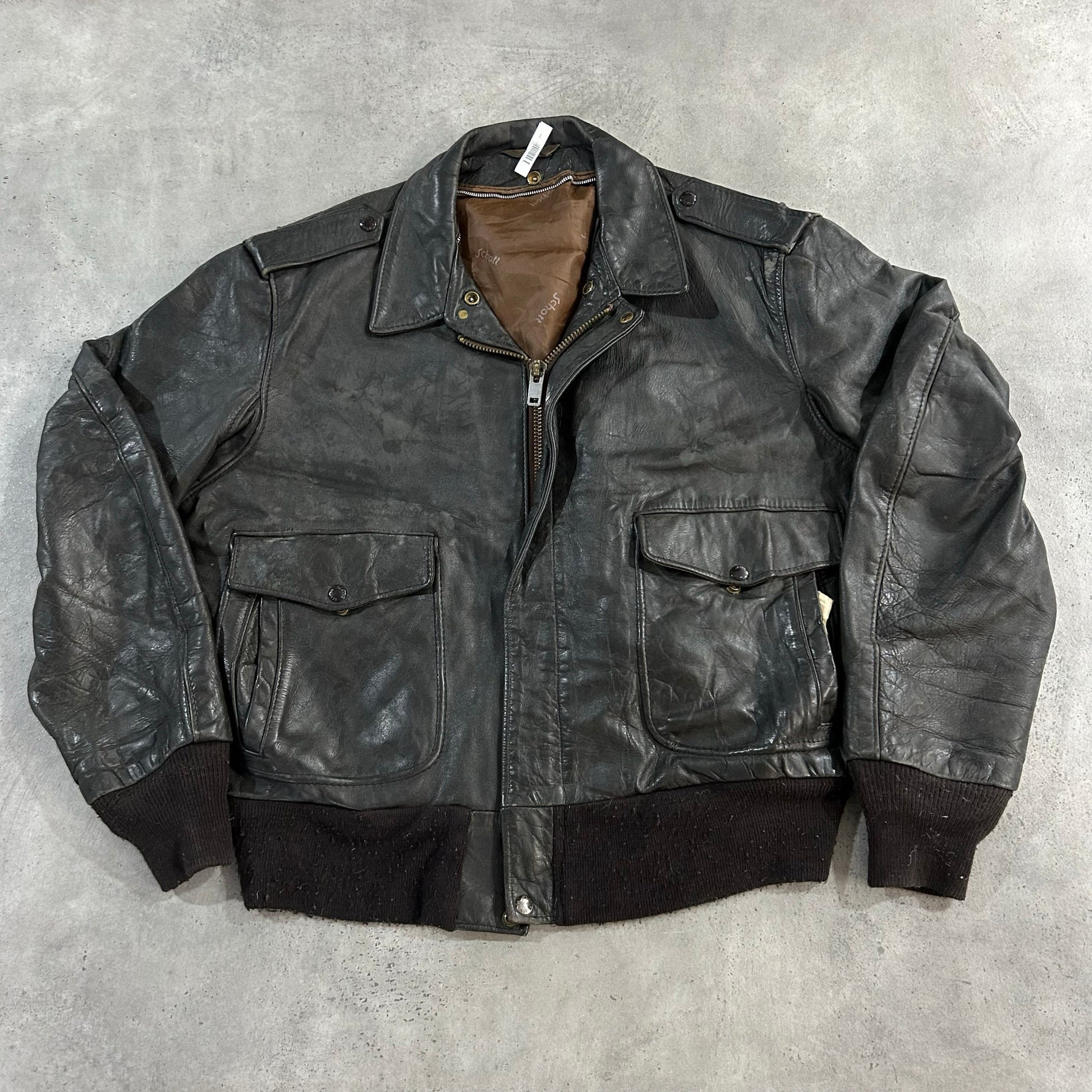 Vintage 70s-90s USA Schott Military A-2 Leather Jackets